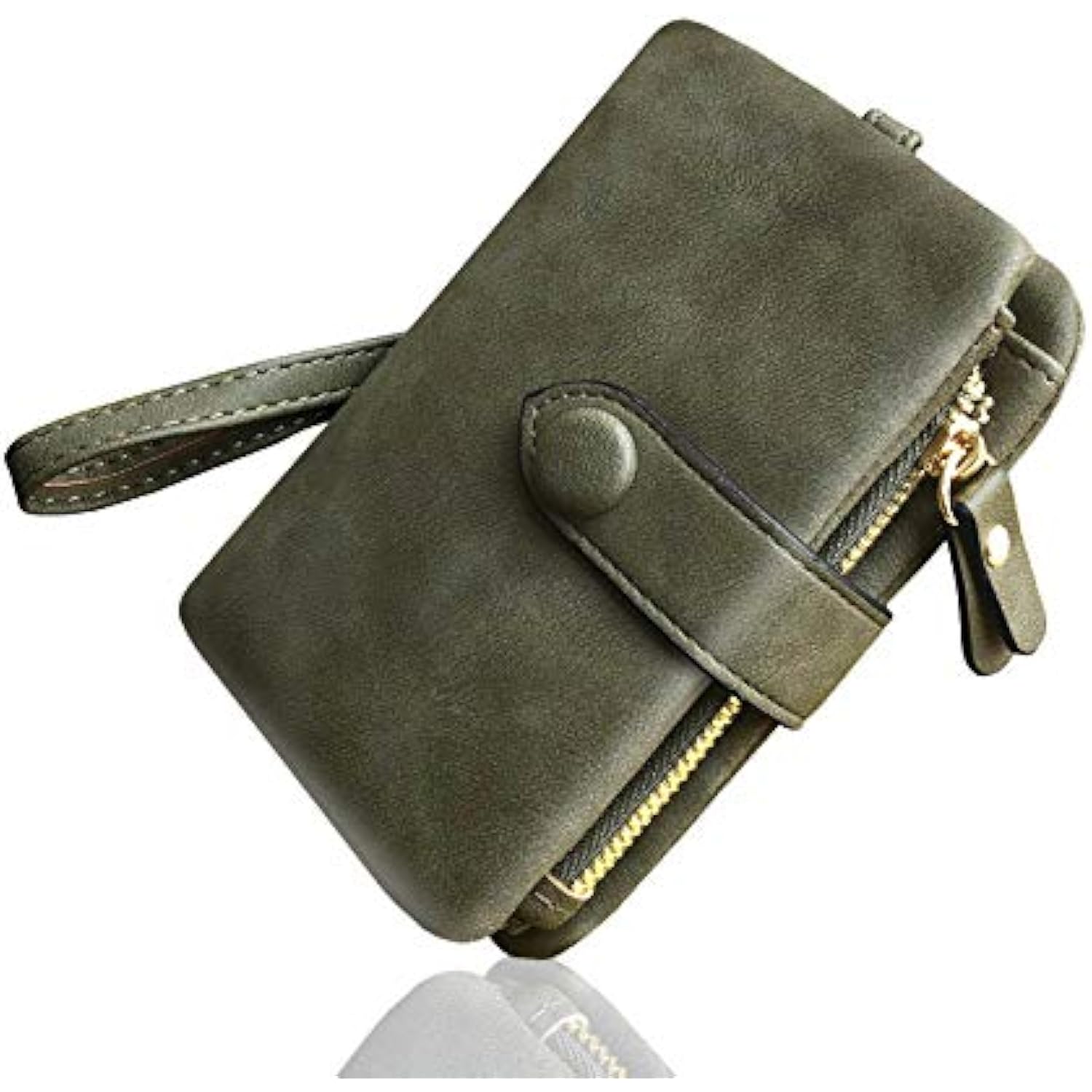 CARTERA PEQUEÑA DE CUERO PLEGABLE PARA MUJER CON BLOQUEO RFID CON TARJETERO Y VENTANA DE IDENTIFICACIÓN MONEDERO - 2