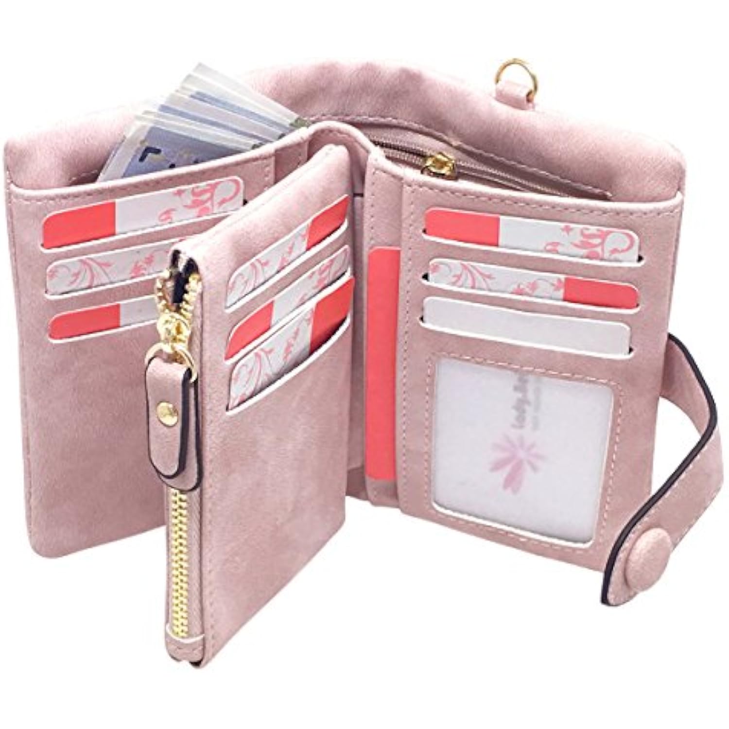 CARTERA PARA MUJER PLEGABLE PEQUEÑASDE PIEL SUAVE RFID - 1