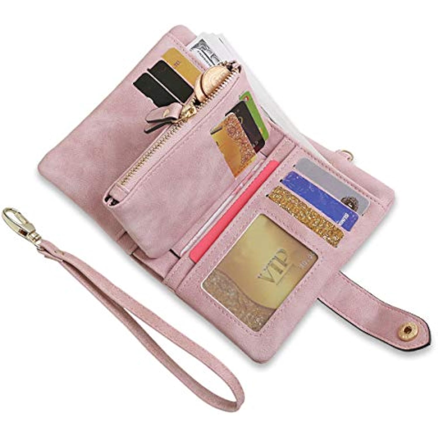 CARTERA PARA MUJER PLEGABLE PEQUEÑASDE PIEL SUAVE RFID - 5