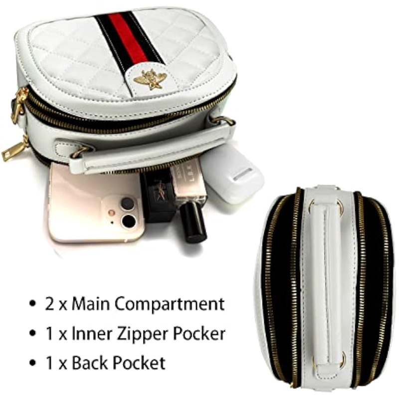 BOLSO CRUZADO PARA MUJER DE CUERO ACOLCHADO CON ASA SUPERIOR - 2