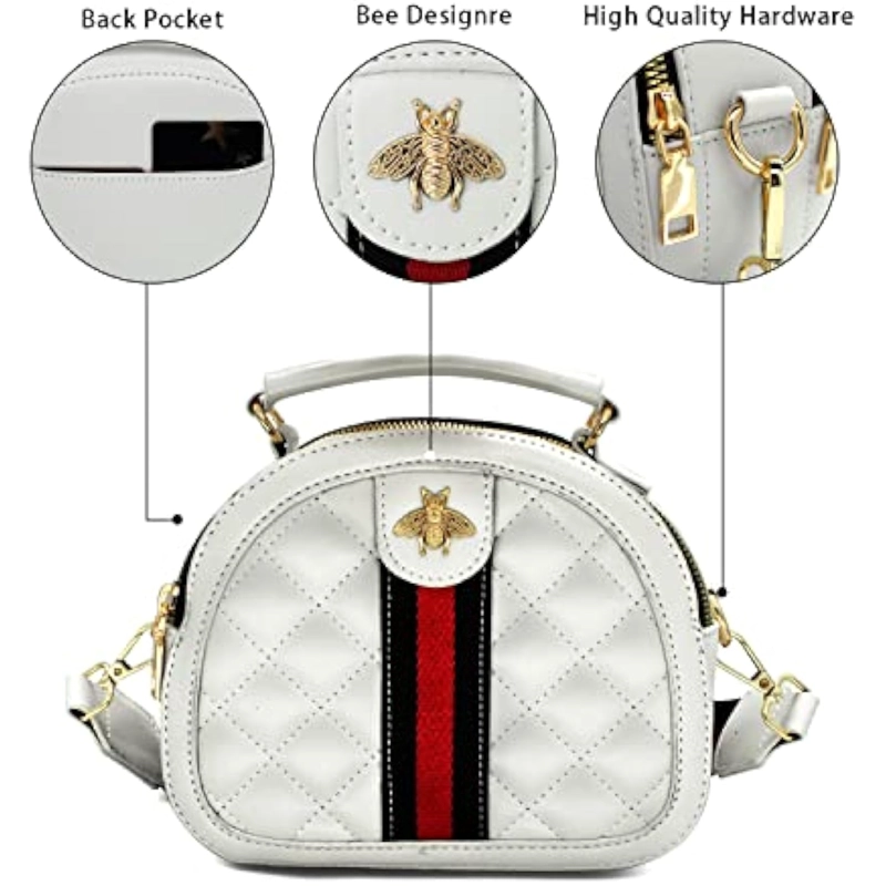 BOLSO CRUZADO PARA MUJER DE CUERO ACOLCHADO CON ASA SUPERIOR - 3