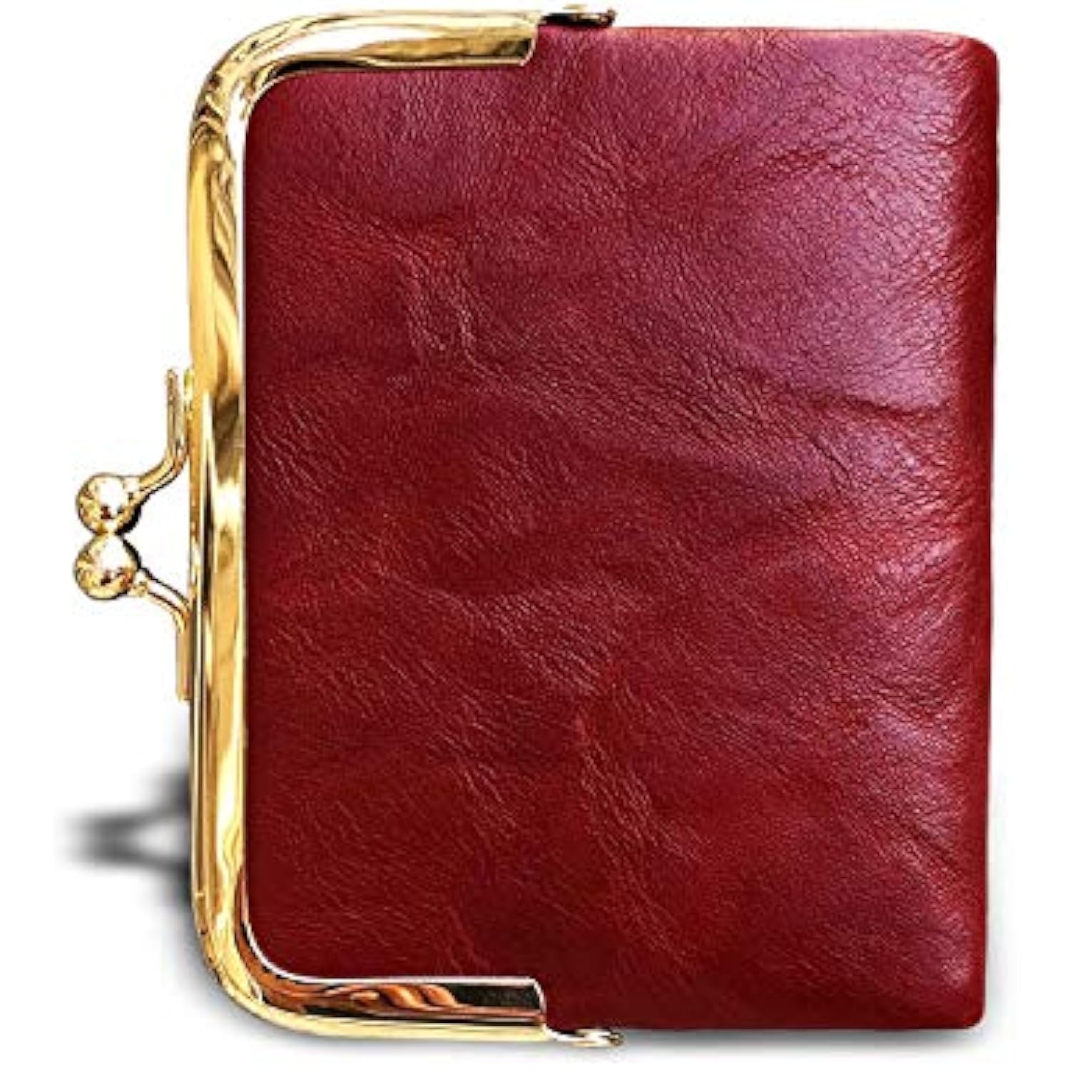 CARTERA PARA MUJER PEQUEÑA RFID COMPACTA PLEGABLE DE PIEL VINTAGE CON CREMALLERA Y CIERRE DE BESO - 3