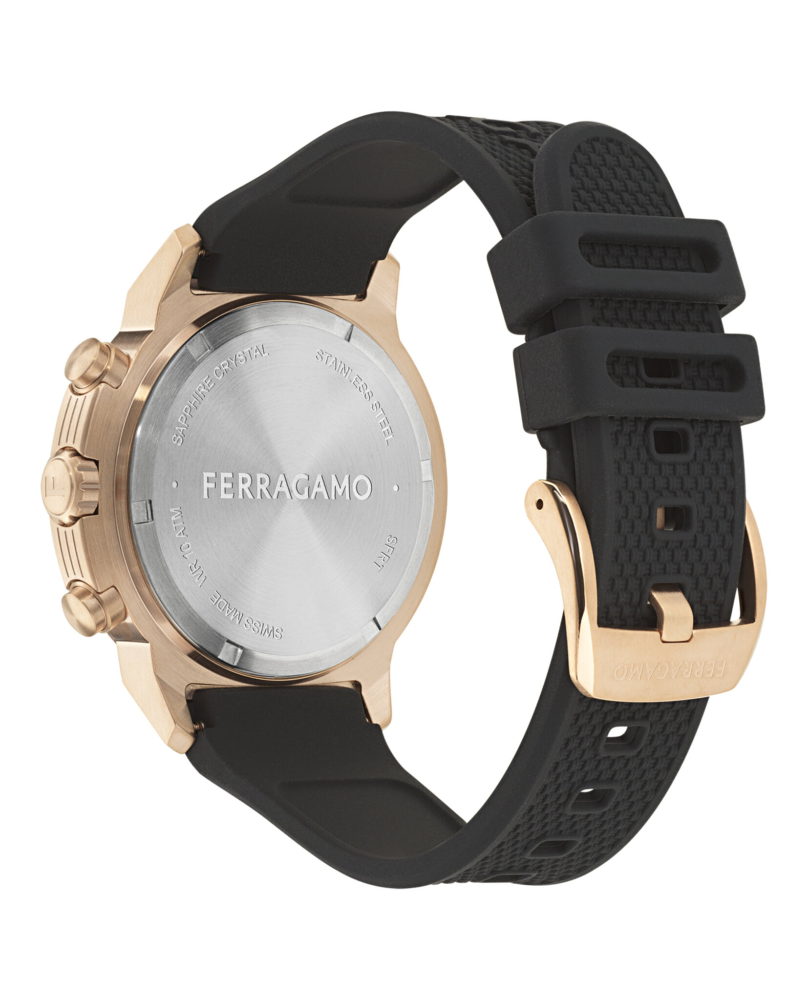 RELOJ FERRAGAMO SPORT CHRONO DE SILICONA (HOMBRE) ORO ROSA - 3