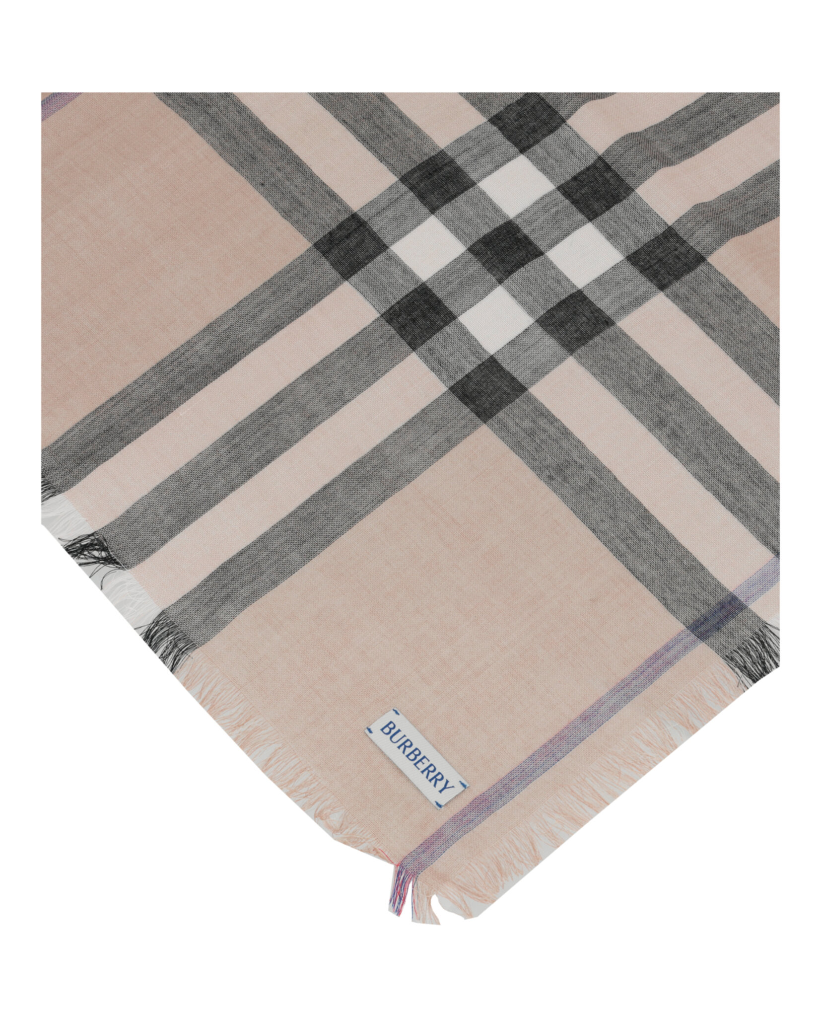 BUFANDA BURBERRY DE GASA A CUADROS GRANDES EN LIQUEN ARENOSO - 2