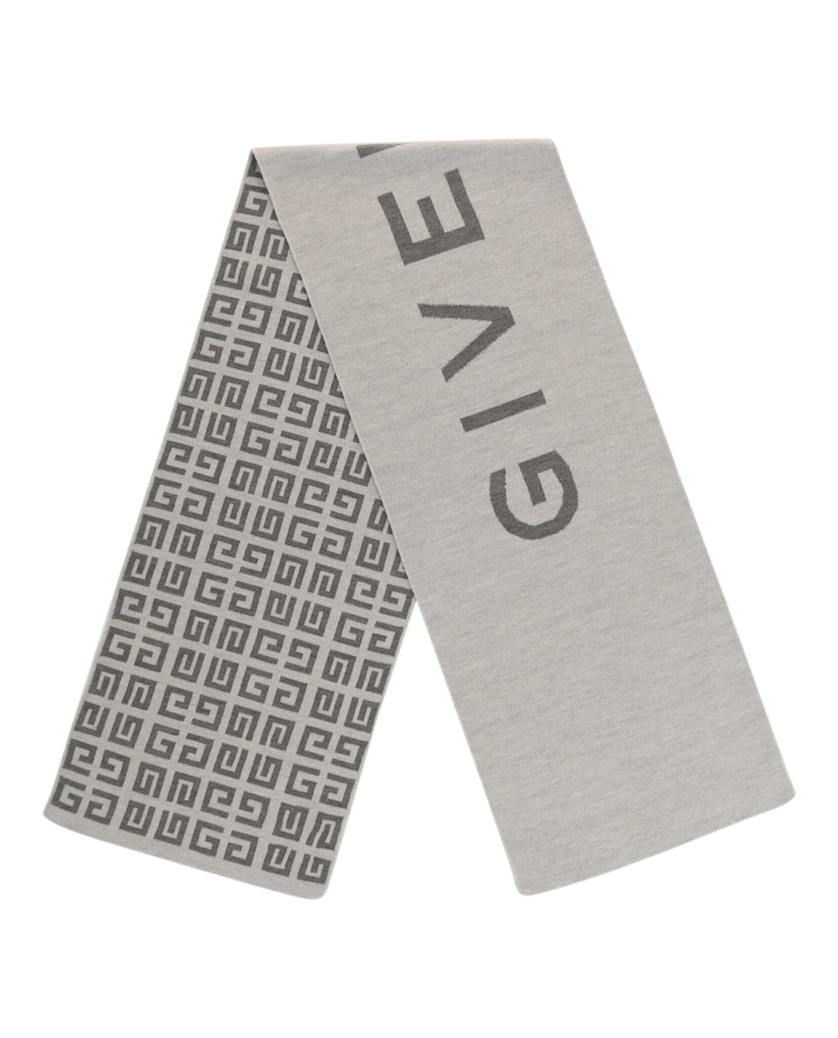 ACCESORIOS PARA BUFANDA DE LANA CON LOGOTIPO REVERSIBLE DE GIVENCHY (HOMBRE) Y MUJER EN GRIS PERL - 2