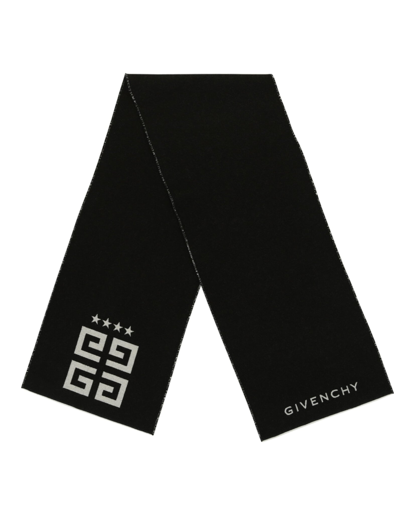 ACCESORIOS DE BUFANDA GIVENCHY REVERSIBLES 4G STARS (HOMBRE) Y MUJER EN BLANCO Y NEGRO - 2