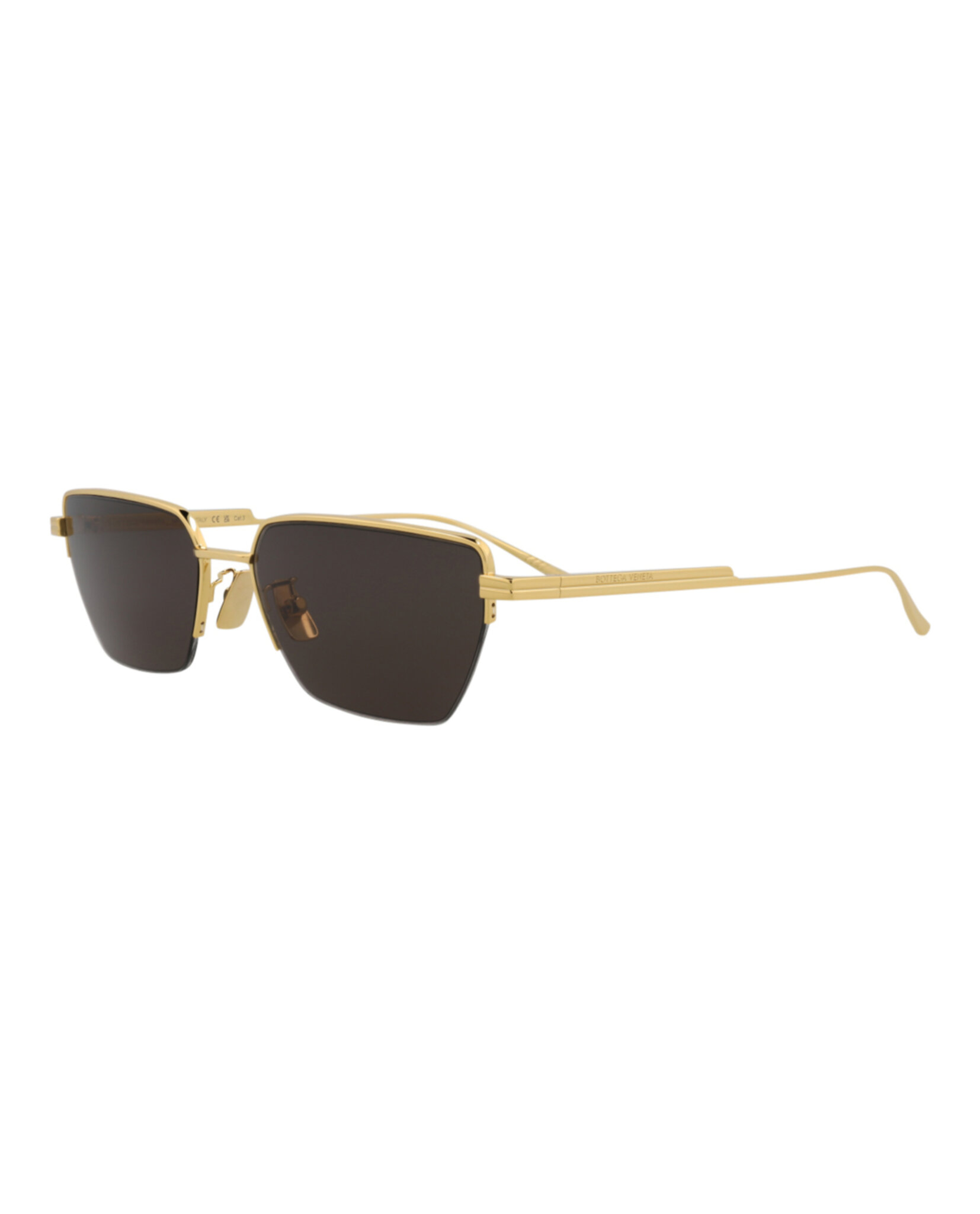 GAFAS DE SOL BOTTEGA VENETA DE METAL CON MONTURA CUADRADA UNISEX EN DORADO Y GRIS - 2