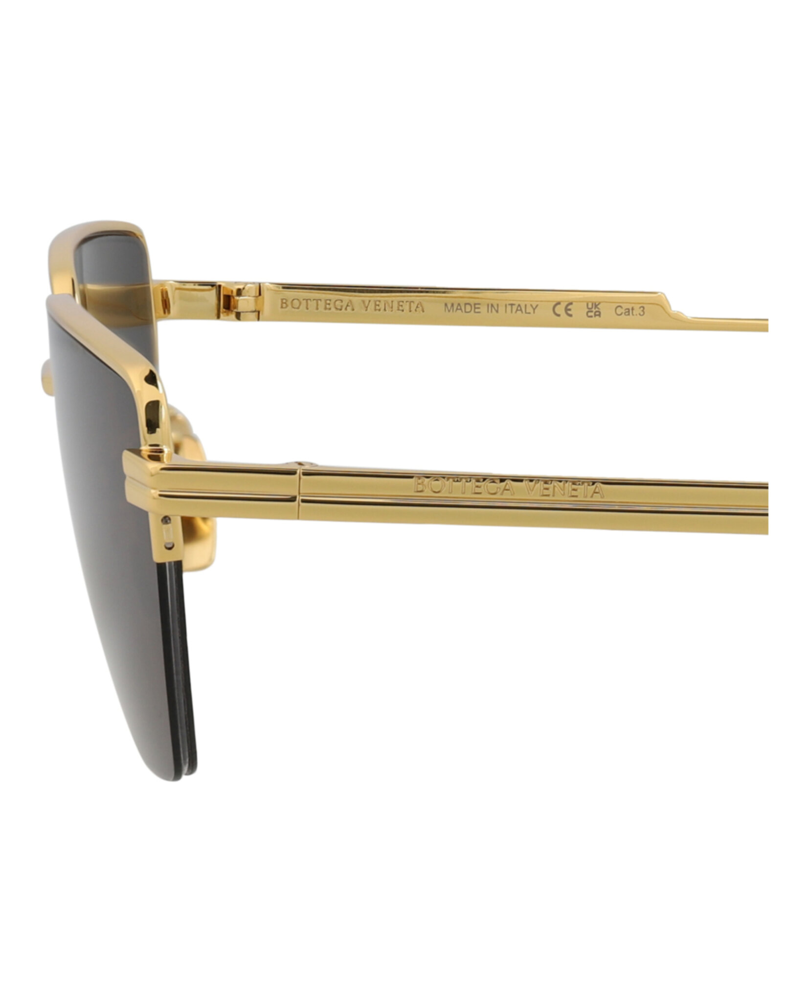 GAFAS DE SOL BOTTEGA VENETA DE METAL CON MONTURA CUADRADA UNISEX EN DORADO Y GRIS - 5