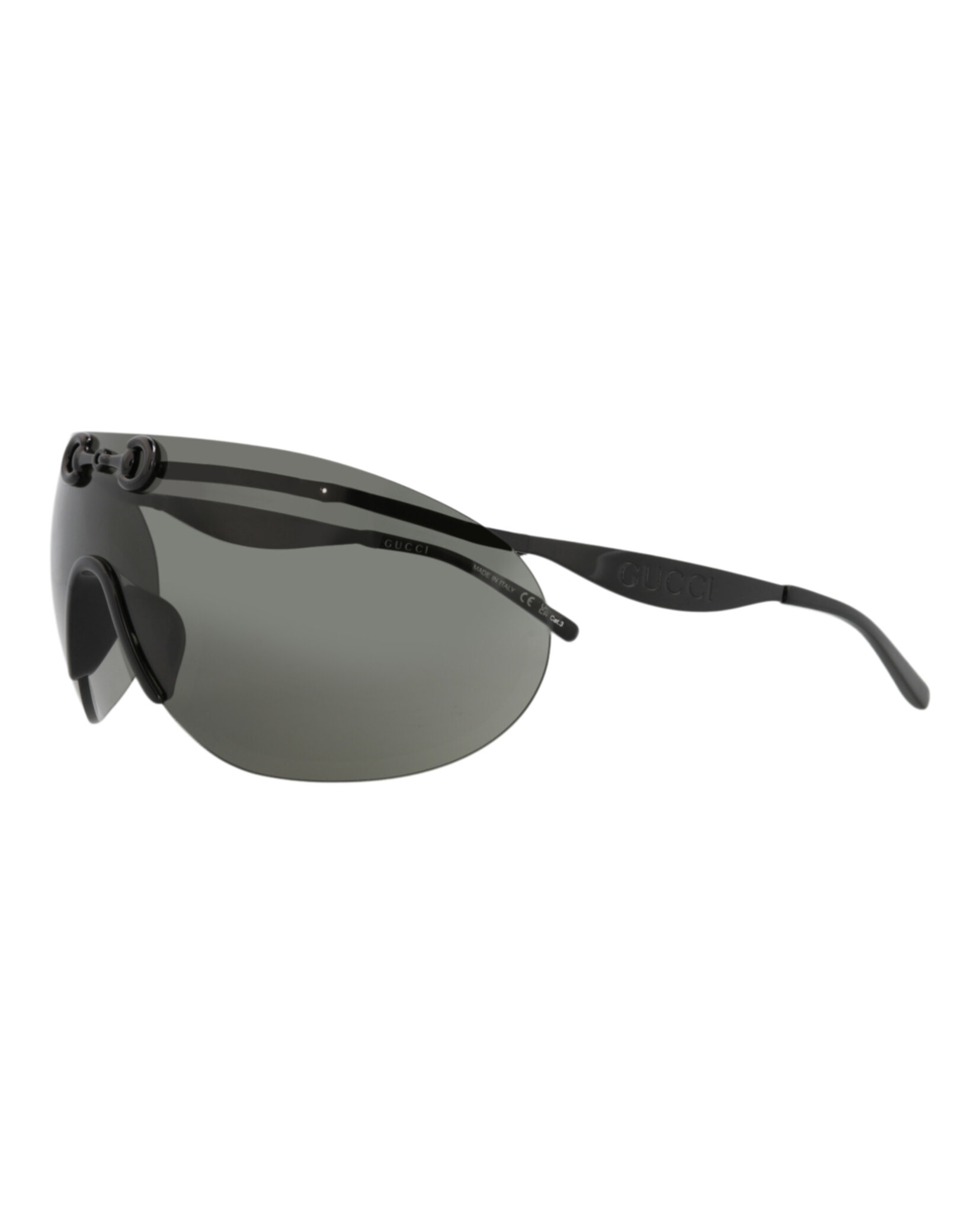 GAFAS DE SOL METÁLICAS GUCCI SHIELD-FRAME (HOMBRE) NEGRO/GRIS - 2
