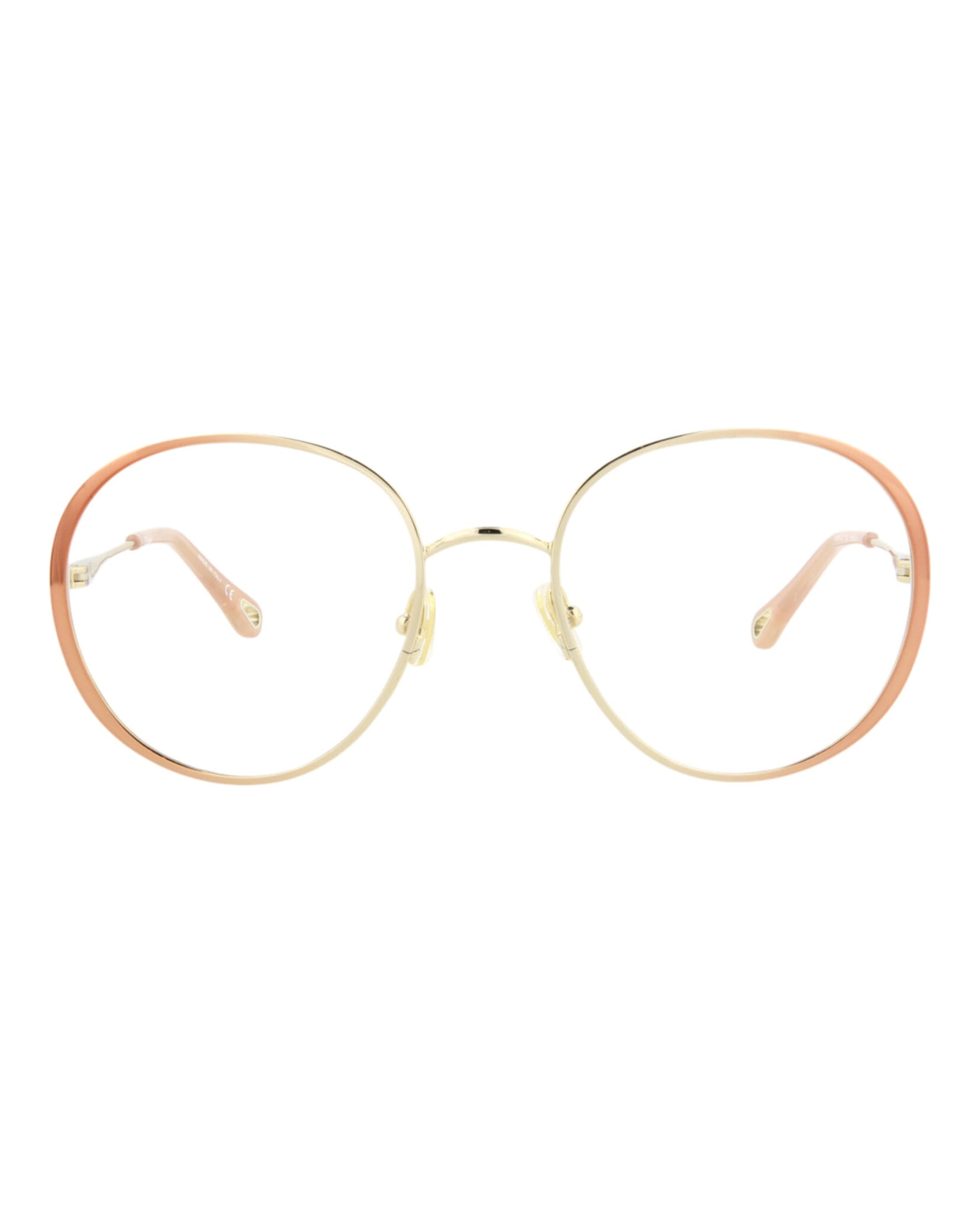 MONTURA ÓPTICA METÁLICAS CHLOÉ CON MARCO REDONDO (MUJER) EN COLOR NUDE TRANSPARENTE - 1