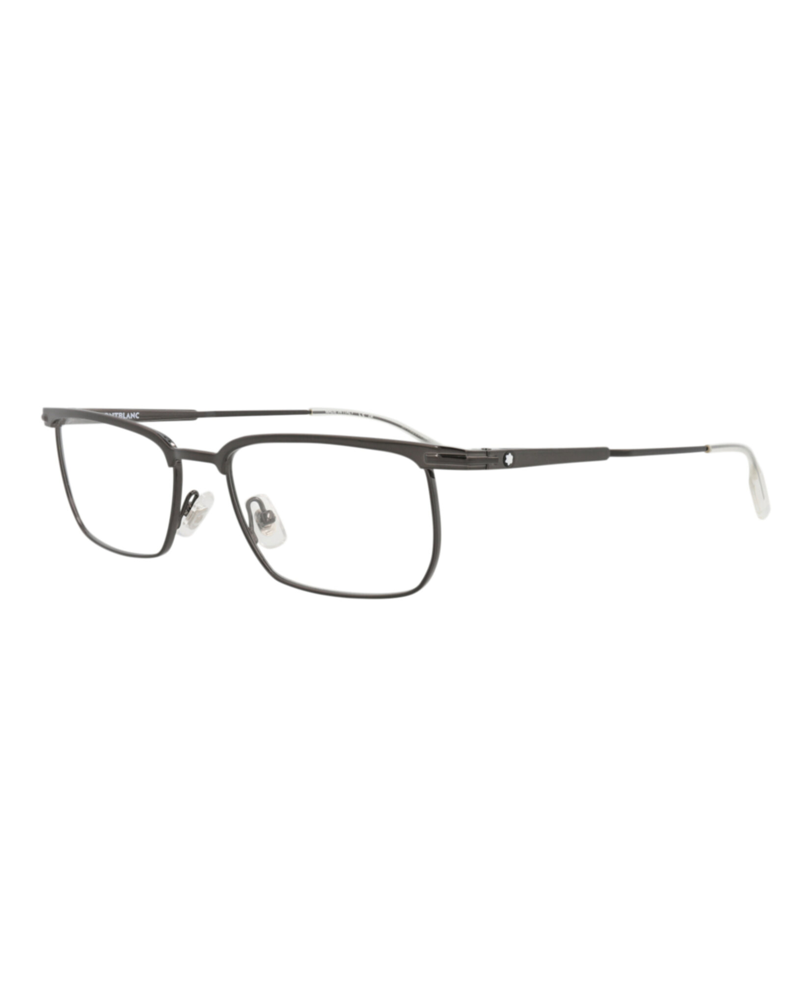 MONTURA ÓPTICA METÁLICAS MONTBLANC CON MARCO CUADRADO (HOMBRE) EN RUTENIO Y RUTENIO TRANSPARENT - 2