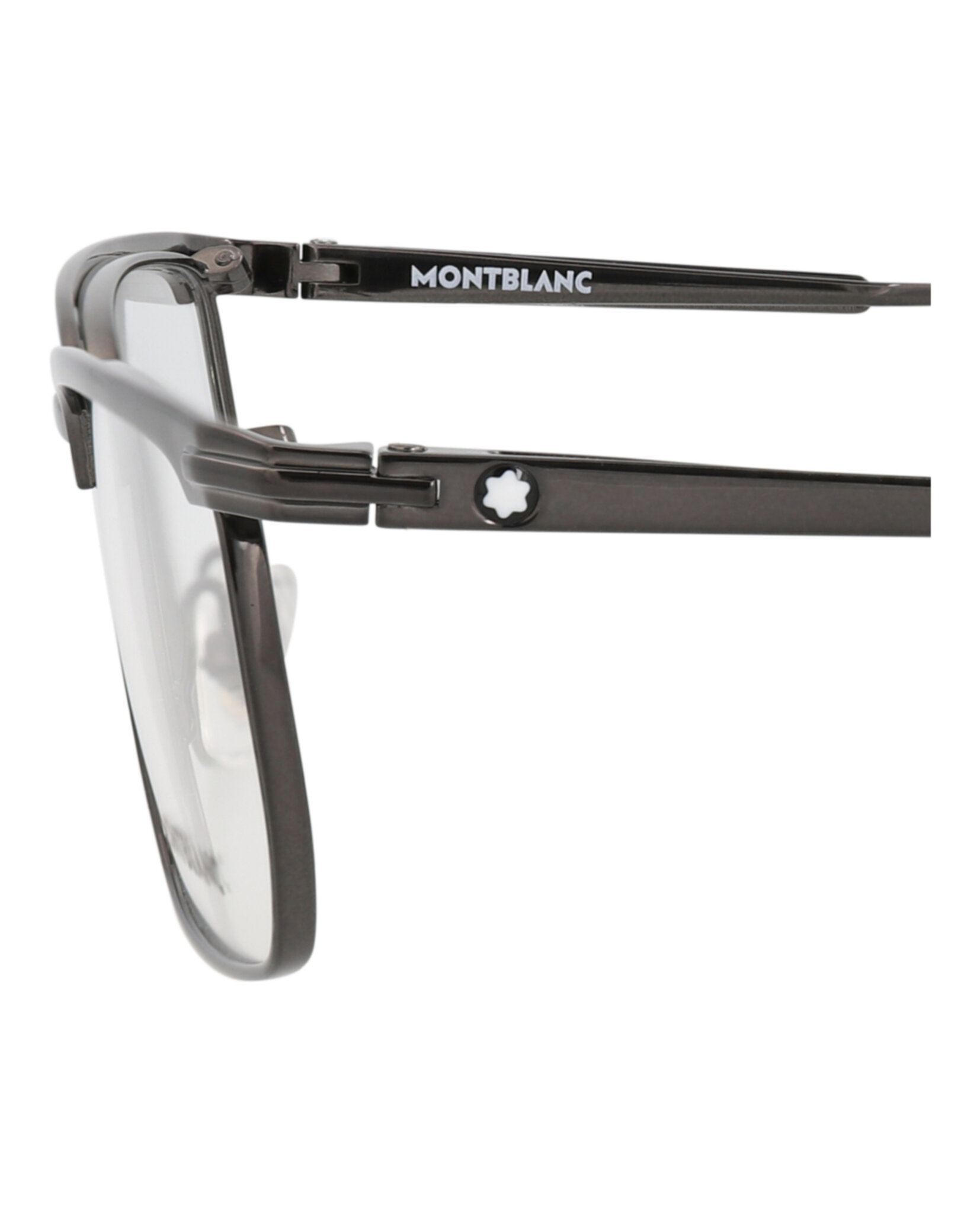 MONTURA ÓPTICA METÁLICAS MONTBLANC CON MARCO CUADRADO (HOMBRE) EN RUTENIO Y RUTENIO TRANSPARENT - 4