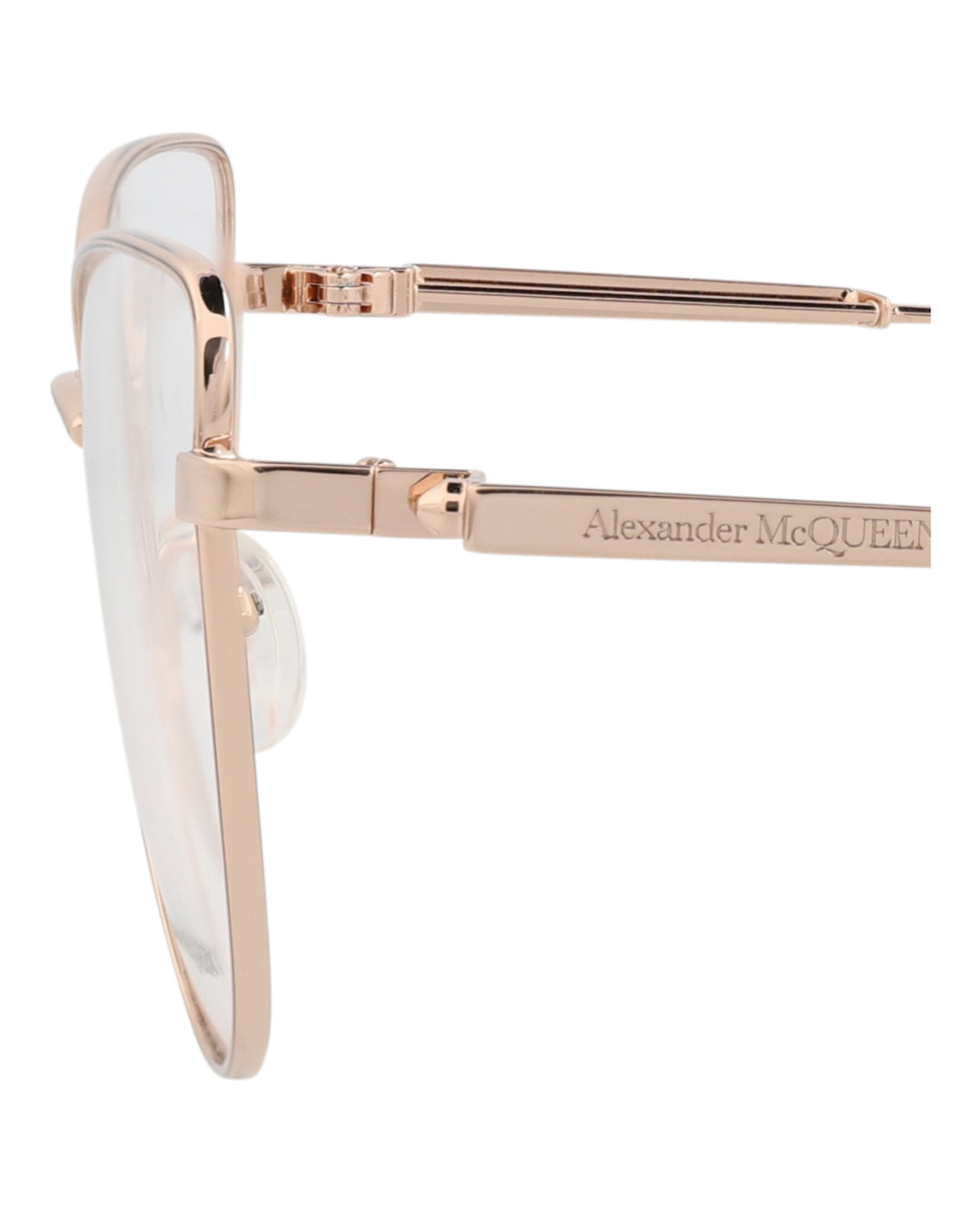MONTURA ÓPTICA MARCO ÓPTICO DE METAL (MUJER) CON MARCO DE OJOS DE GATO DE ALEXANDER MCQUEEN EN DORADO TRANSPAREN - 4