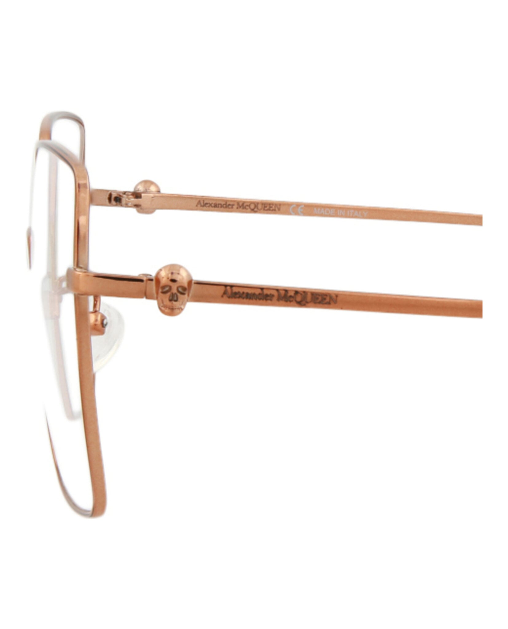 MONTURA ÓPTICA CON MARCO CUADRADO ALEXANDER MCQUEEN (MUJER) EN COLOR NUDE NUDE TRANSPAR - 4