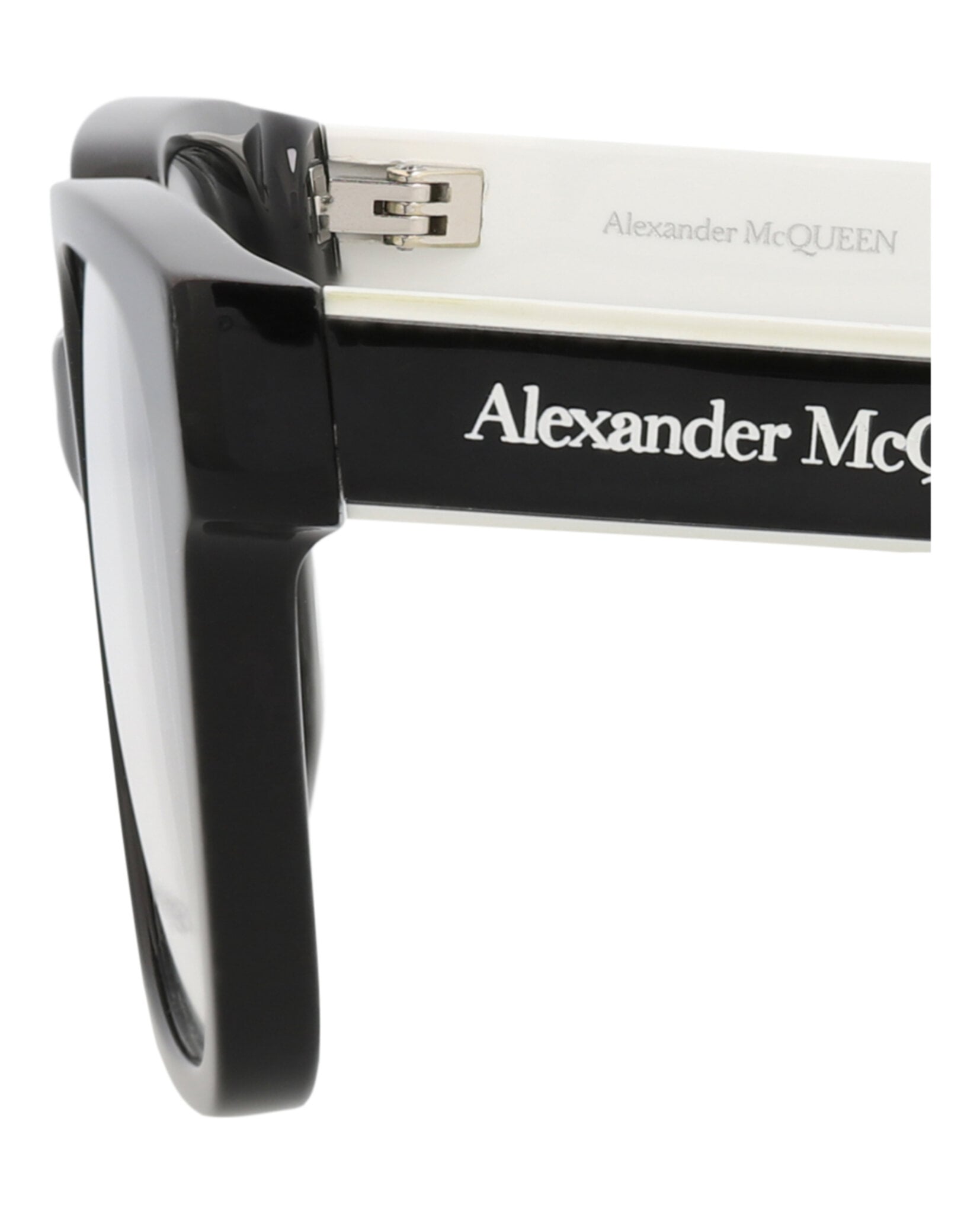 MONTURA ÓPTICA ALEXANDER MCQUEEN DE ACETATO CON MARCO CUADRADO (HOMBRE) EN NEGRO NEGRO TRANSPAREN - 4