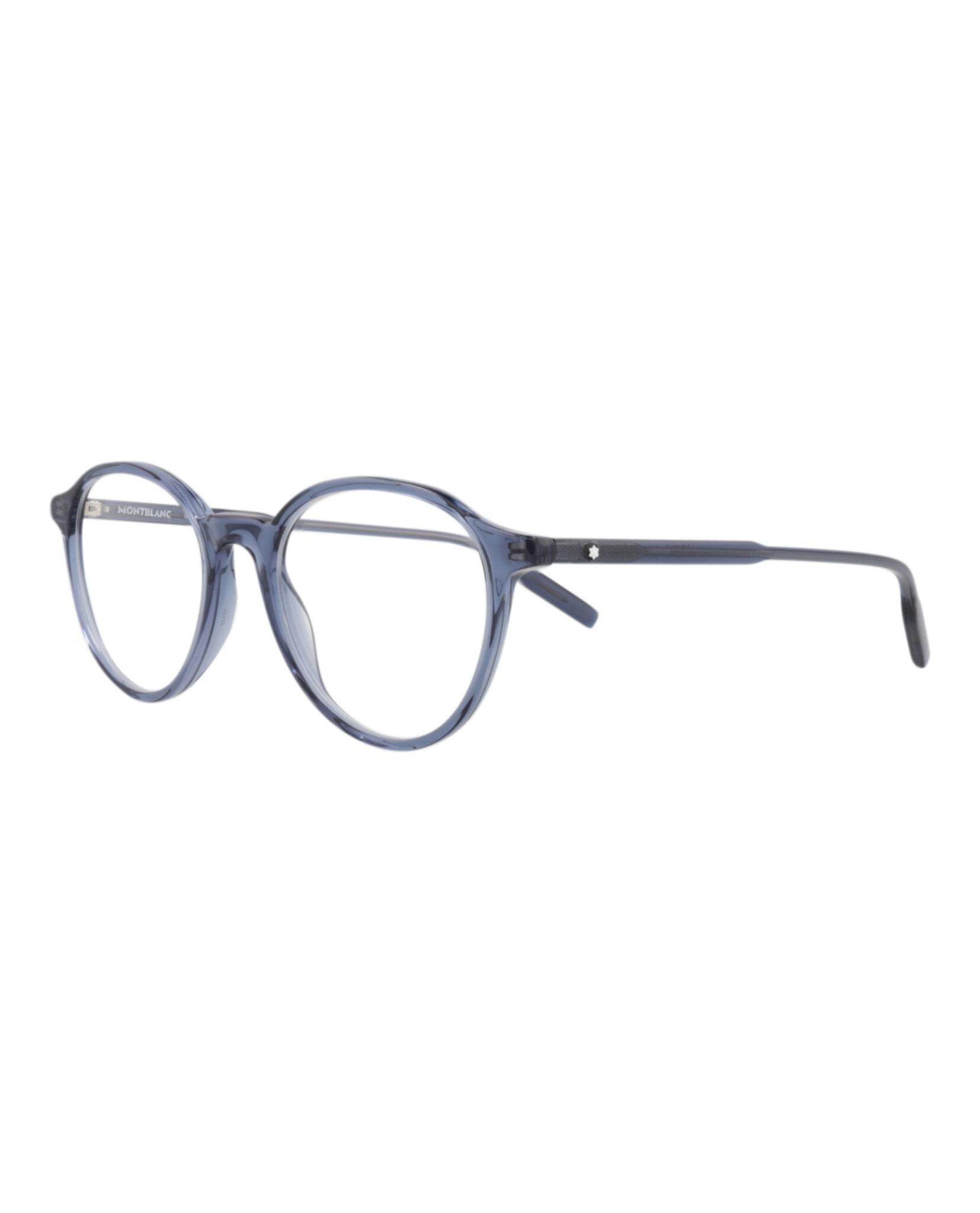 MONTURA ÓPTICA MONTBLANC DE ACETATO RECICLADO CON MARCO REDONDO (HOMBRE) EN AZUL AZUL Y TRANSP - 2