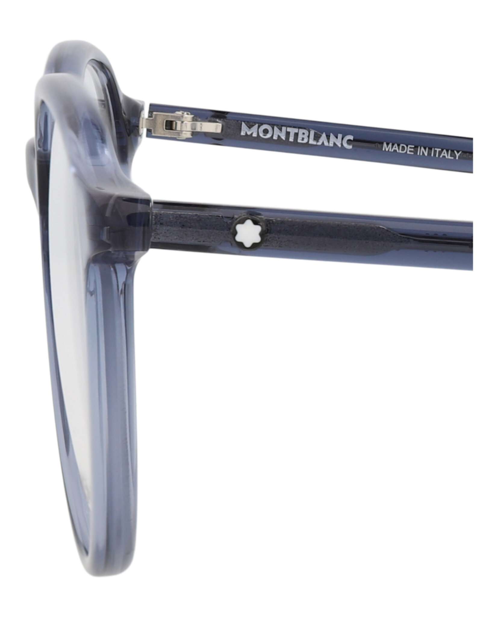 MONTURA ÓPTICA MONTBLANC DE ACETATO RECICLADO CON MARCO REDONDO (HOMBRE) EN AZUL AZUL Y TRANSP - 4