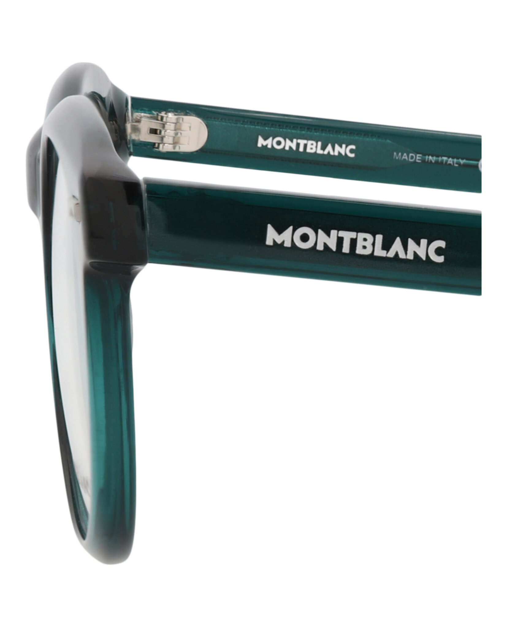 MONTURA ÓPTICA MONTBLANC DE ACETATO CON MARCO REDONDO (HOMBRE) EN VERDE VERDE Y TRANSPARENTE - 4