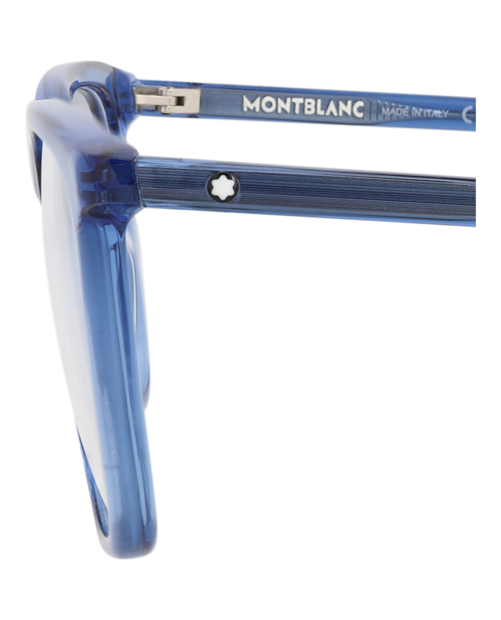 MONTURA ÓPTICA MONTBLANC DE ACETATO CON MONTURA CUADRADA (HOMBRE) EN AZUL AZUL Y TRANSPARENTE - 4