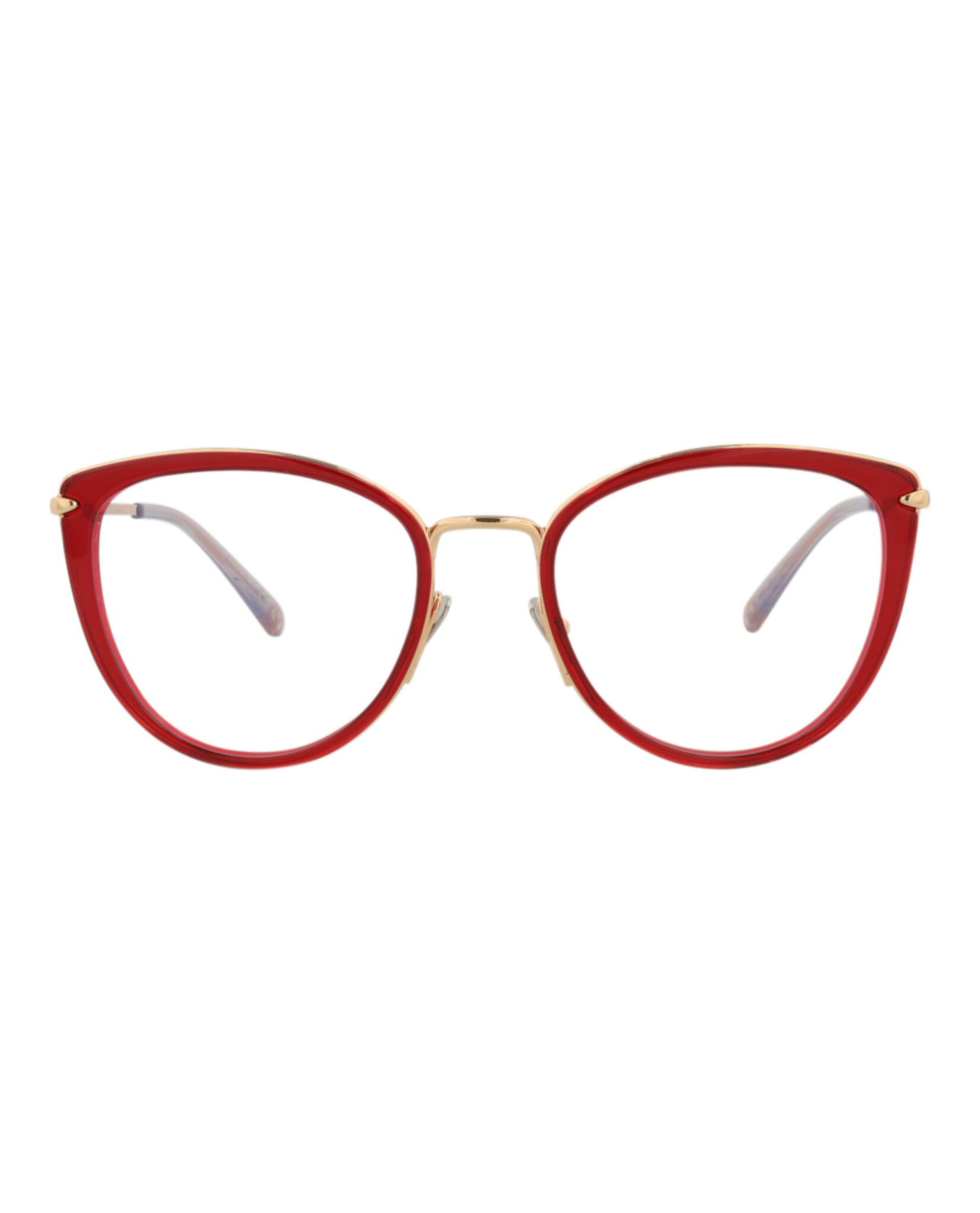 MONTURA ÓPTICA POMELLATO CON FORMA DE OJO DE GATO (MUJER) EN ORO ROJO TRANSPARENTE - 1