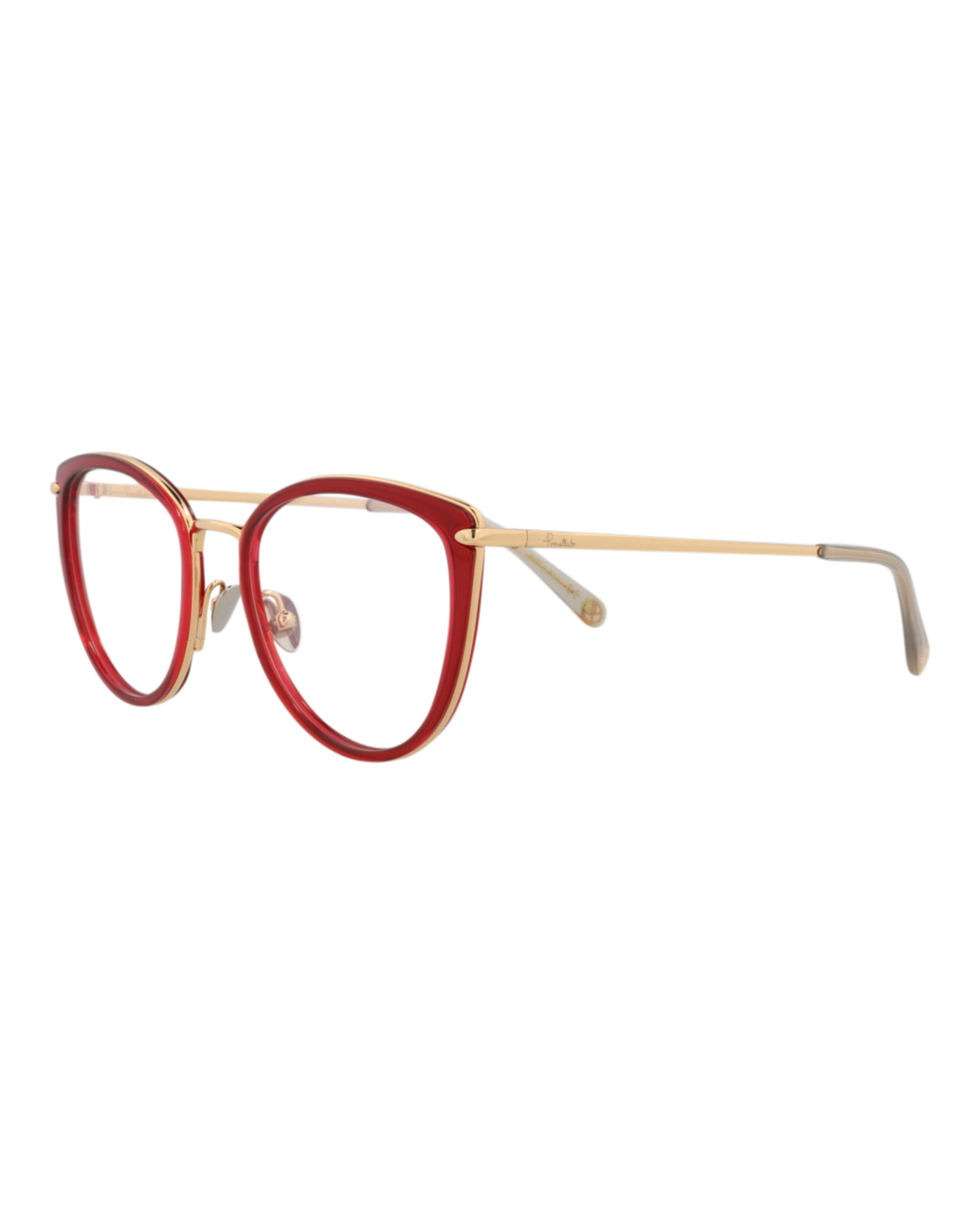 MONTURA ÓPTICA POMELLATO CON FORMA DE OJO DE GATO (MUJER) EN ORO ROJO TRANSPARENTE - 2