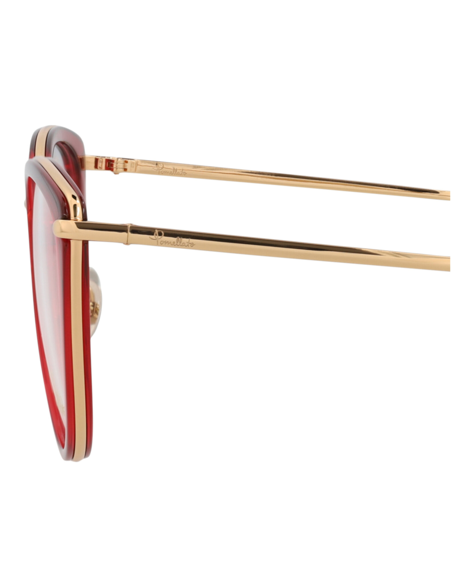 MONTURA ÓPTICA POMELLATO CON FORMA DE OJO DE GATO (MUJER) EN ORO ROJO TRANSPARENTE - 4