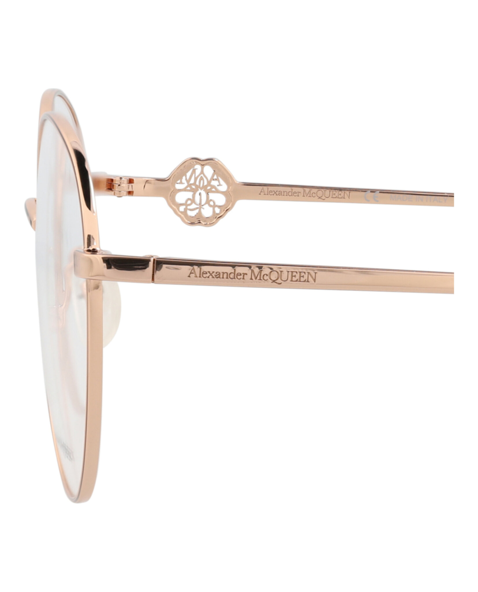 MONTURA ÓPTICA CON MARCO REDONDO ALEXANDER MCQUEEN (MUJER) EN DORADO DORADO TRANSPARENT - 4