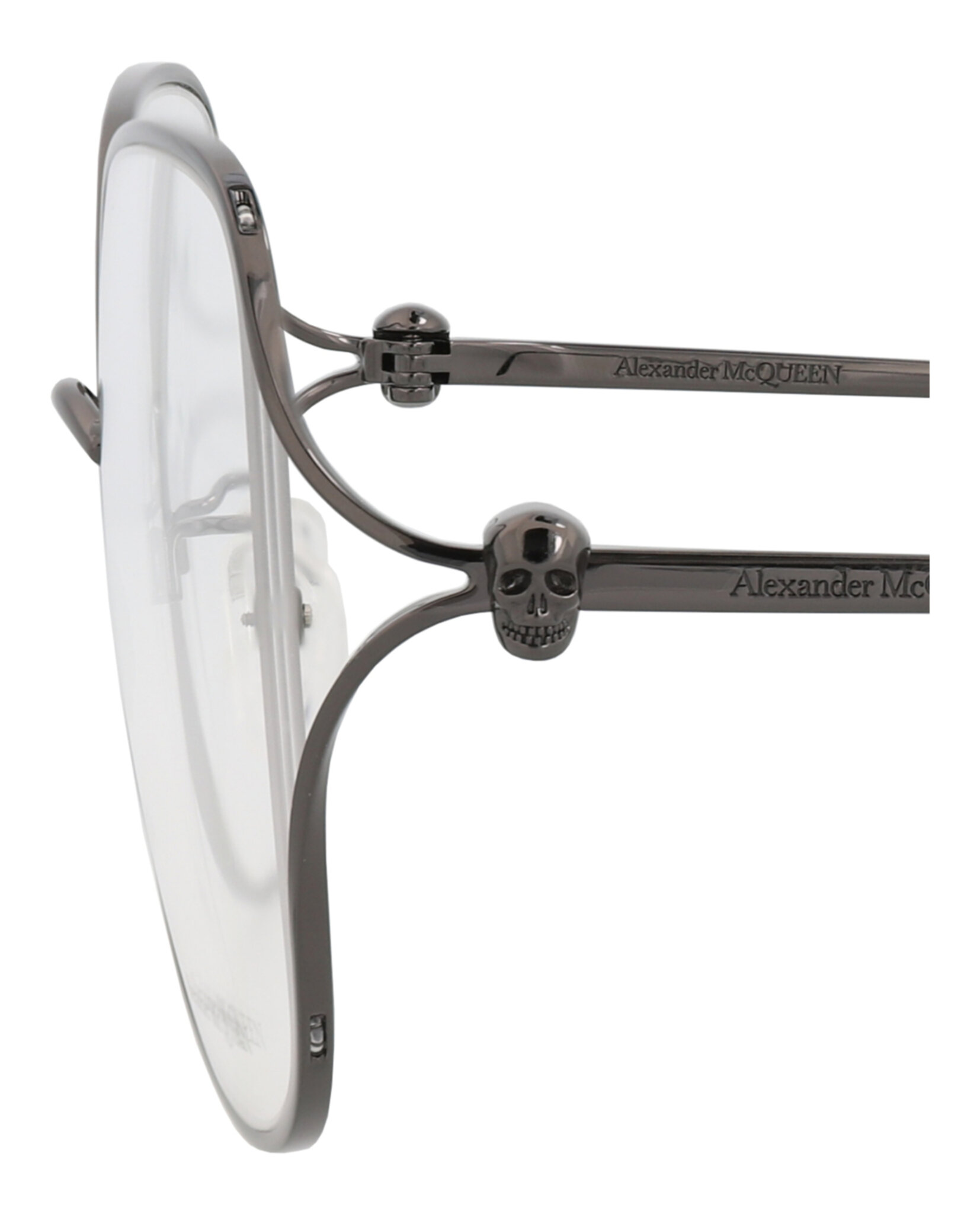MONTURA ÓPTICA CON MARCO CUADRADO ALEXANDER MCQUEEN (MUJER) EN RUTENIO Y RUTENIO TRANSP - 4