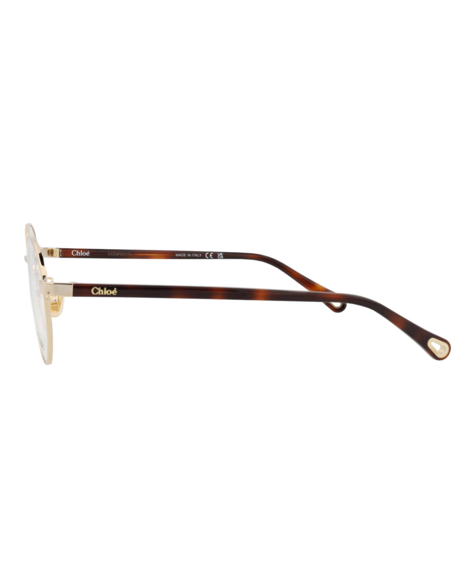 MONTURA ÓPTICA CON MARCO REDONDO CHLOÉ (MUJER) EN COLOR DORADO HAVANA TRANSPARENT - 3