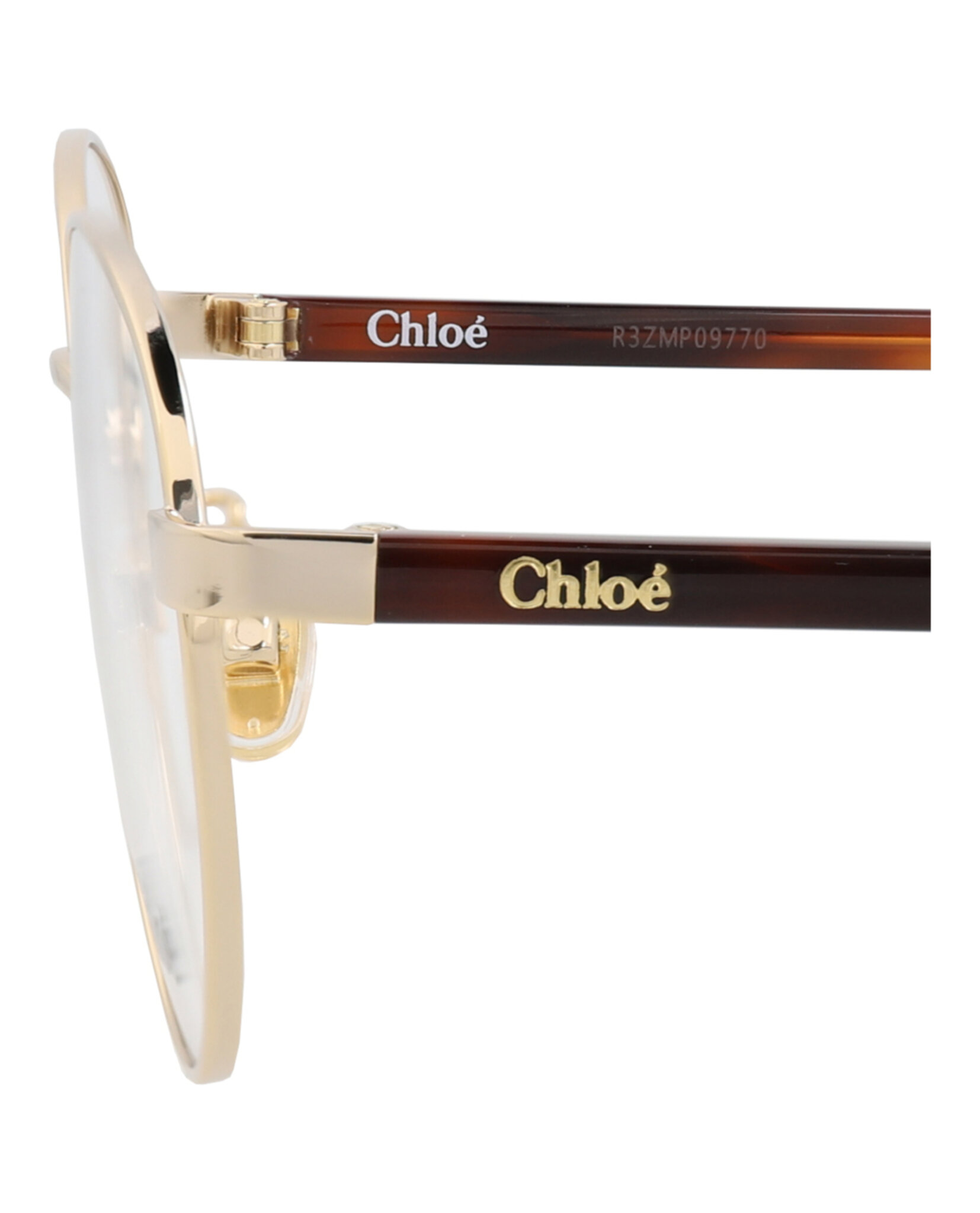 MONTURA ÓPTICA CON MARCO REDONDO CHLOÉ (MUJER) EN COLOR DORADO HAVANA TRANSPARENT - 4
