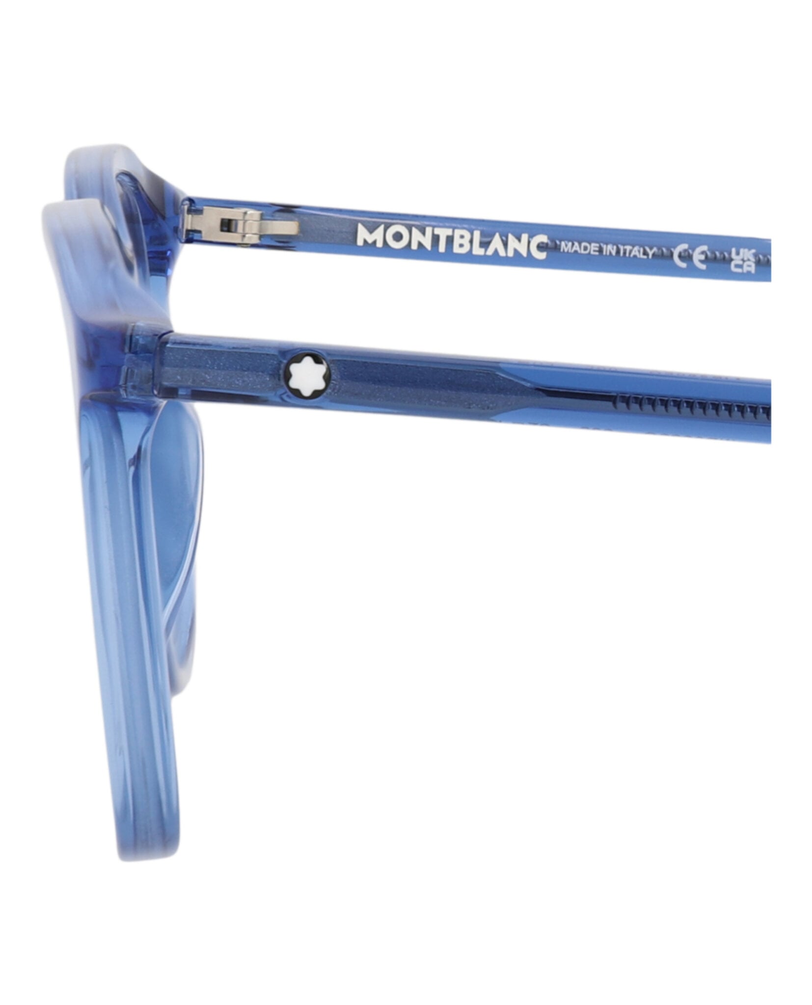 MONTURA ÓPTICA MONTBLANC DE ACETATO CON MONTURA CUADRADA (HOMBRE) EN AZUL AZUL Y TRANSPARENTE - 4