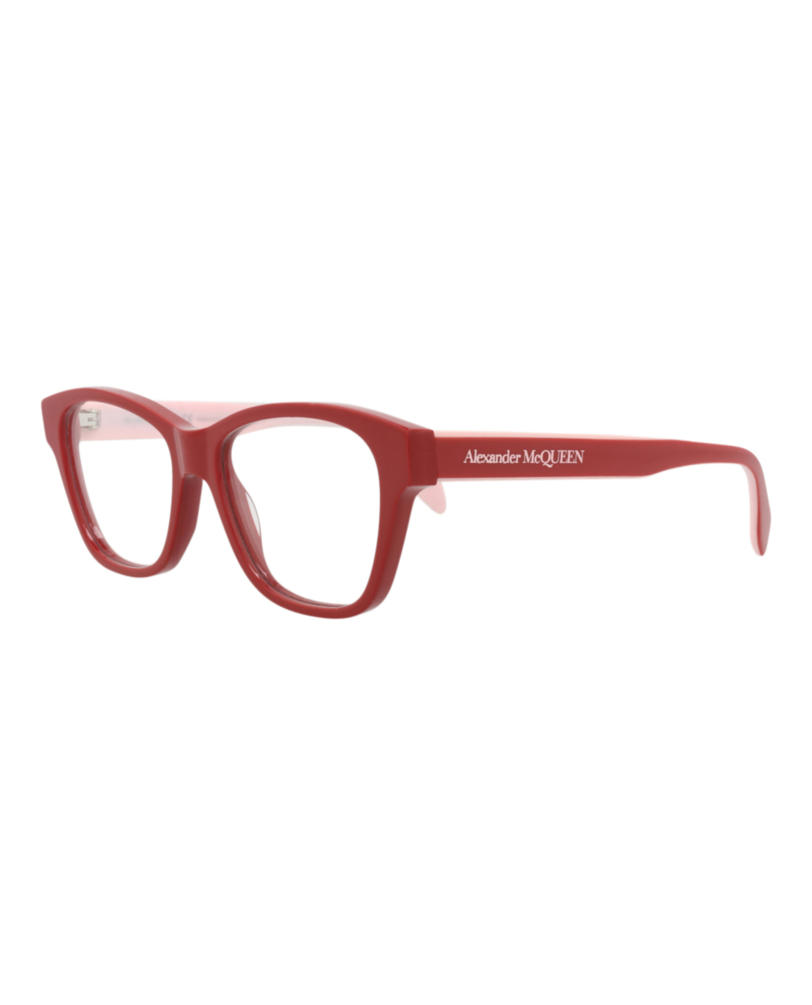 MONTURA ÓPTICA ALEXANDER MCQUEEN CON MONTURA CUADRADA (MUJER) EN ROJO ROJO Y TRANS - 2