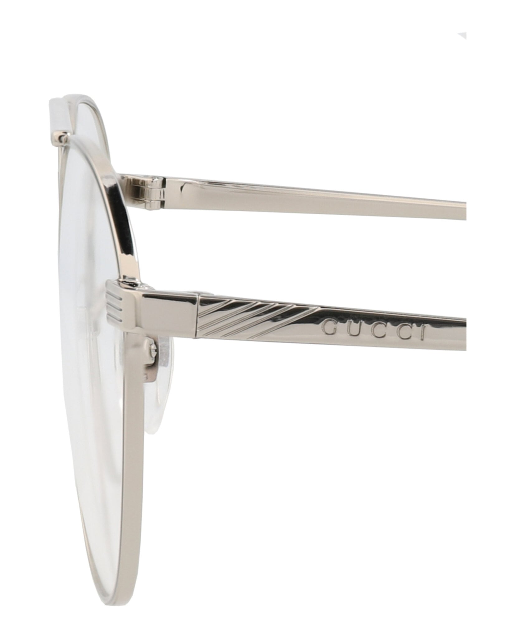 MONTURA ÓPTICA CON MARCO REDONDO GUCCI (HOMBRE) EN PLATA PLATEADA TRANSPARENTE - 4
