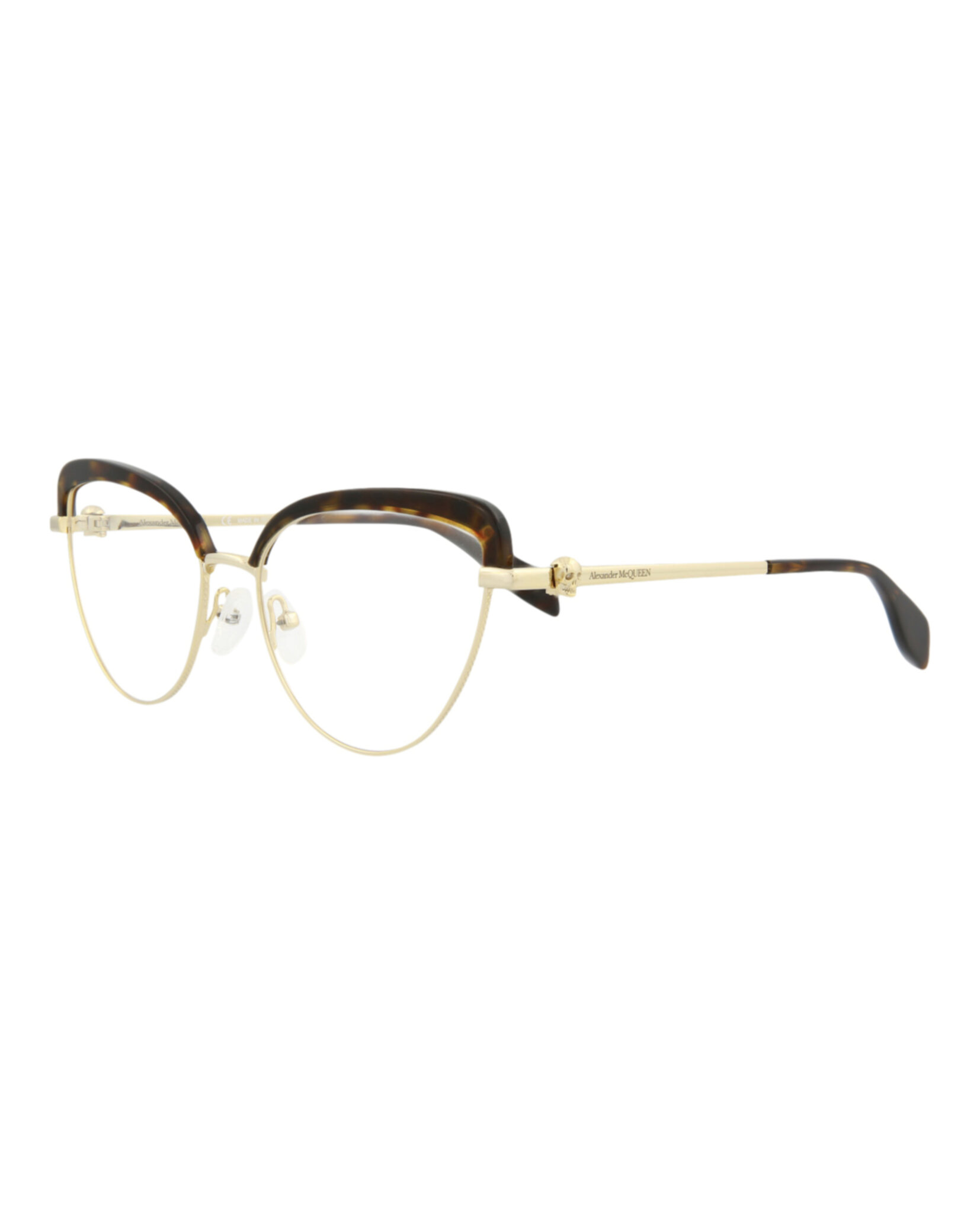 MONTURA ÓPTICA MARCO ÓPTICO DE METAL (MUJER) CON MARCO DE OJOS DE GATO DE ALEXANDER MCQUEEN EN DORADO TRANSPAREN - 2