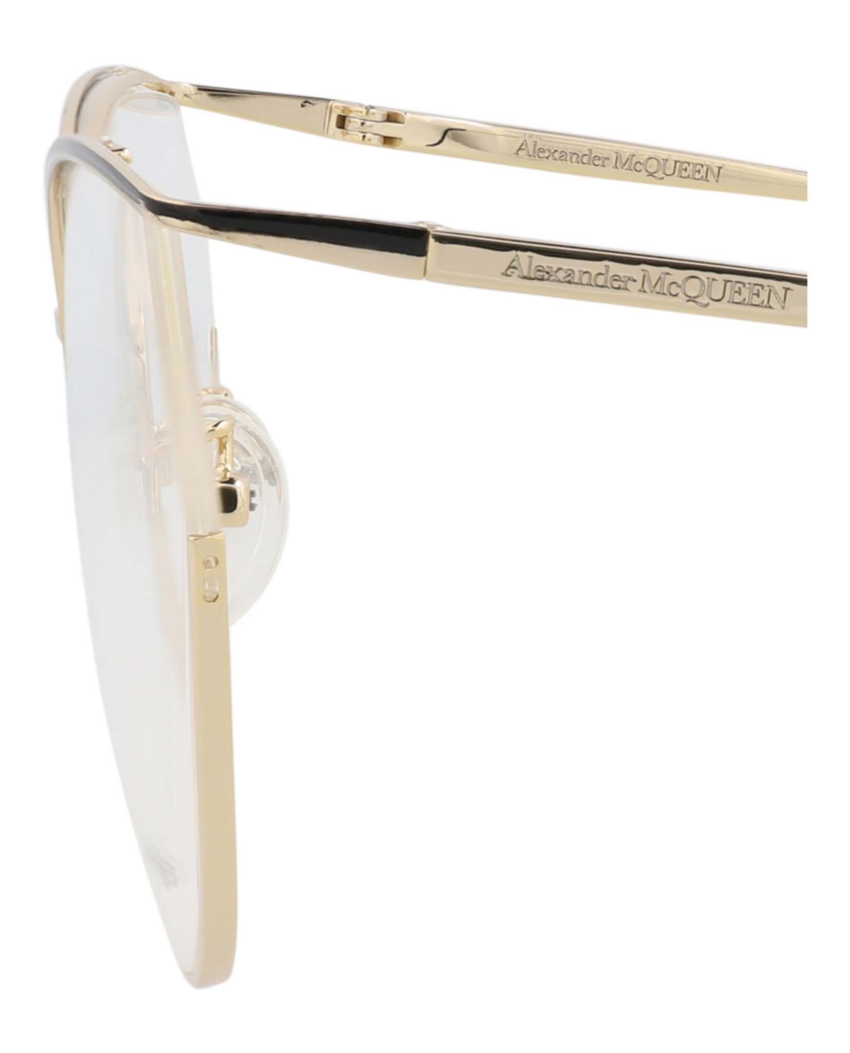 MONTURA ÓPTICA MARCO ÓPTICO DE METAL (MUJER) CON MARCO DE OJOS DE GATO DE ALEXANDER MCQUEEN EN DORADO TRANSPAREN - 4