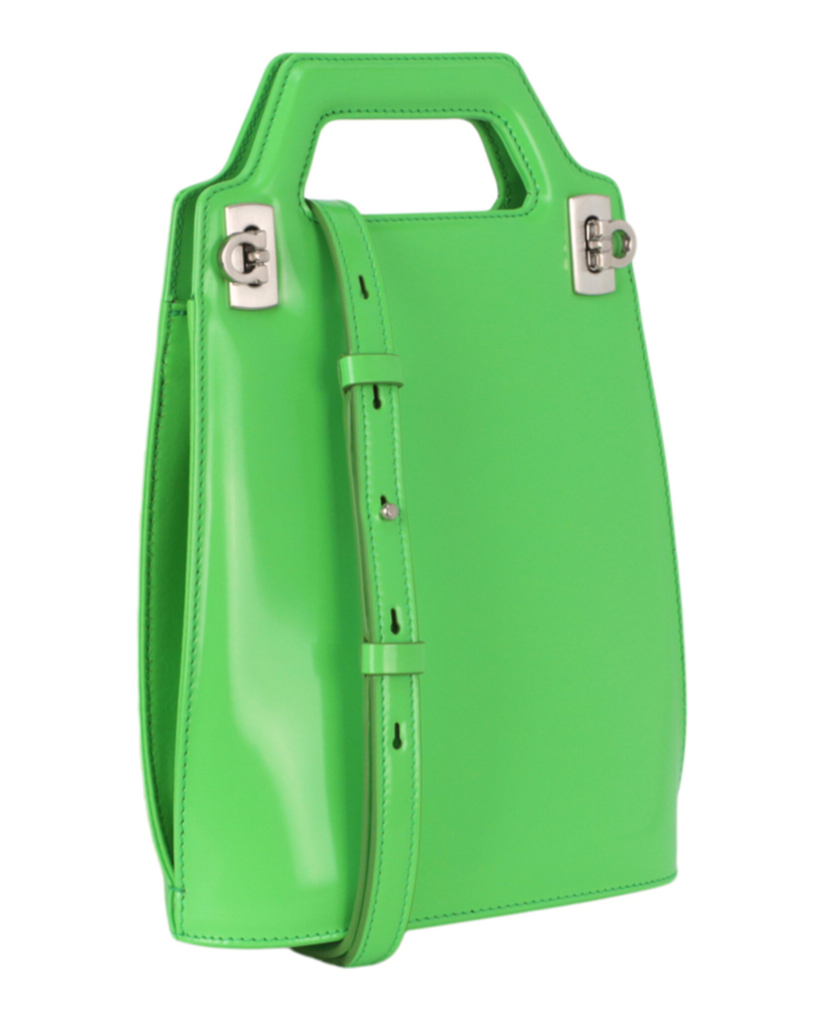 BOLSO DE HOMBRO FERRAGAMO MICRO WANDA DE CHAROL (MUJER) VERDE - 2