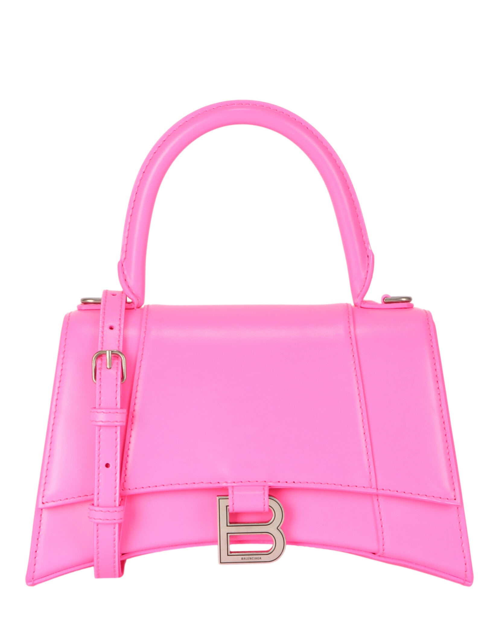 BOLSO PEQUEÑO CON ASA SUPERIOR CON FORMA DE RELOJ DE ARENA BALENCIAGA (MUJER) ROSA FLUORESCENT - 1