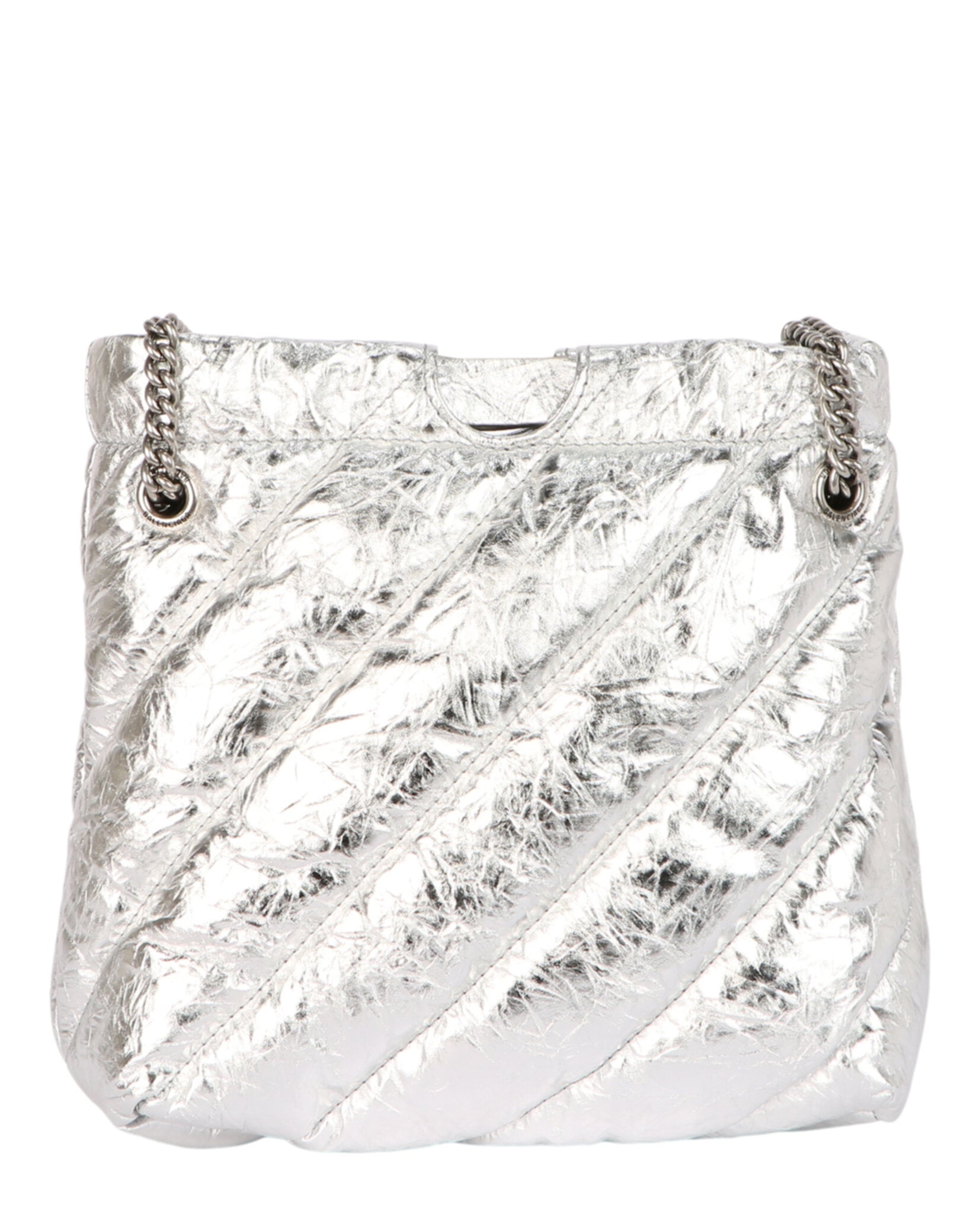 BOLSO BALENCIAGA XS ACOLCHADOS METALIZADOS CRUSH (MUJER) PLATA - 5