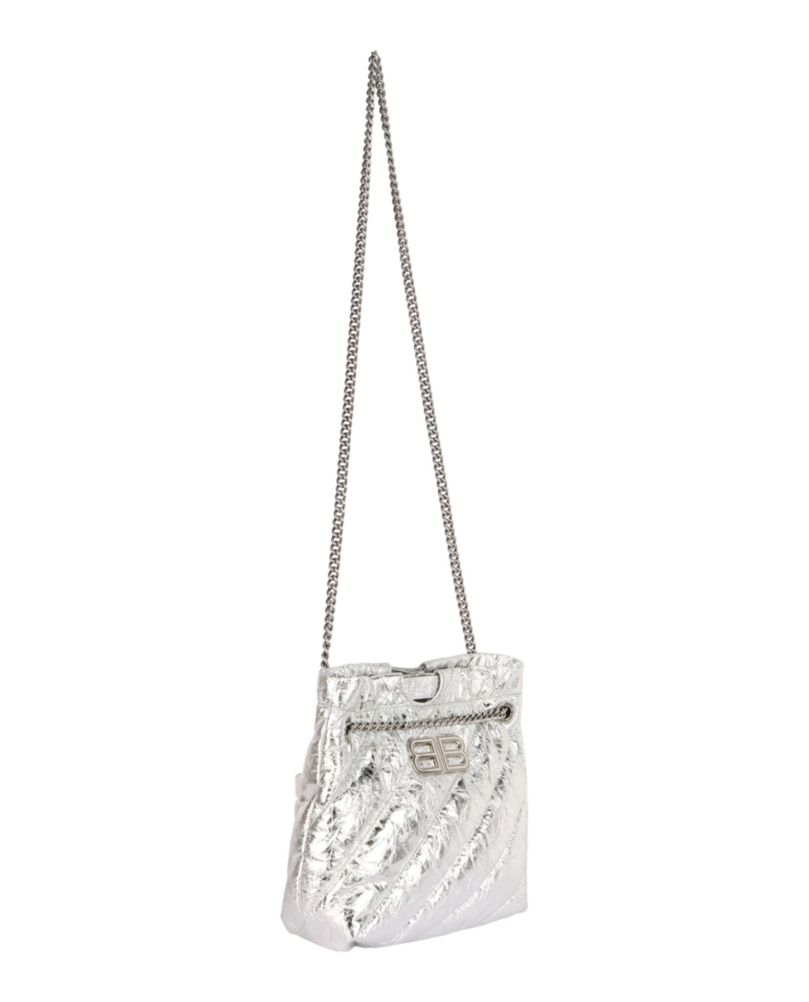 BOLSO BALENCIAGA XS ACOLCHADOS METALIZADOS CRUSH (MUJER) PLATA - 7