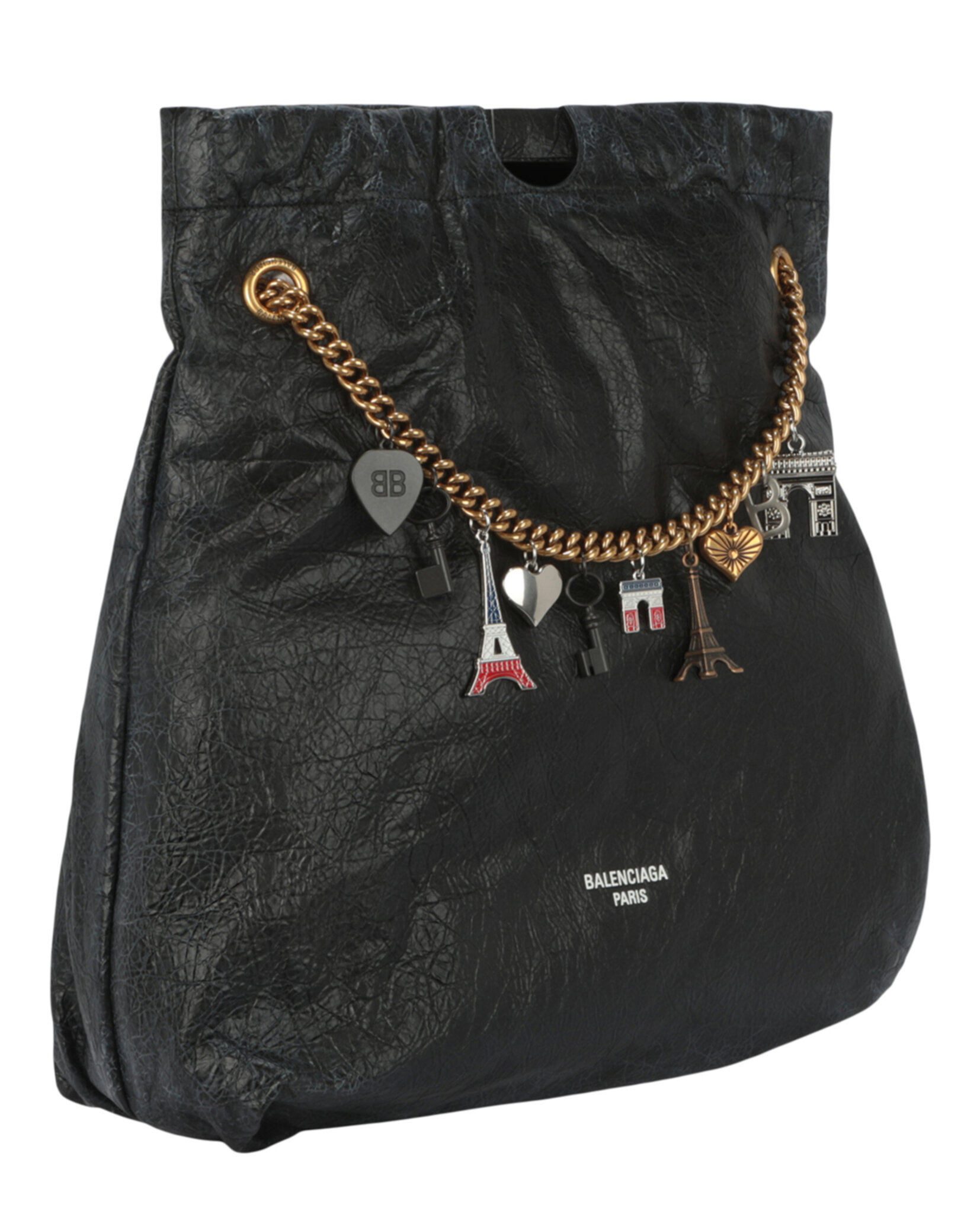 BOLSO DE MANO BALENCIAGA CRUSH LEATHER MEDIUM TOTE (MUJER) NEGRO - 2
