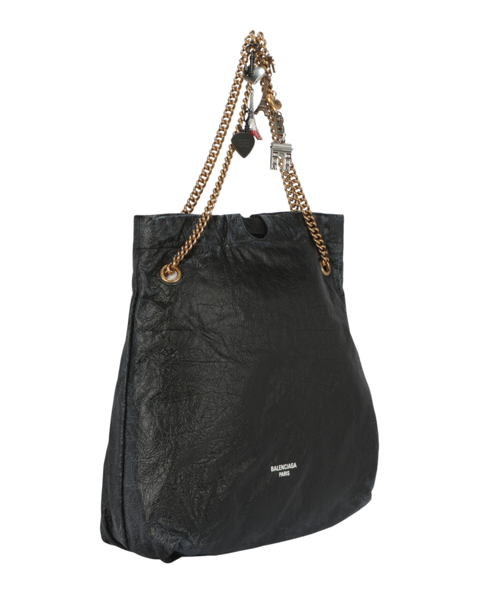 BOLSO DE MANO BALENCIAGA CRUSH LEATHER MEDIUM TOTE (MUJER) NEGRO - 4