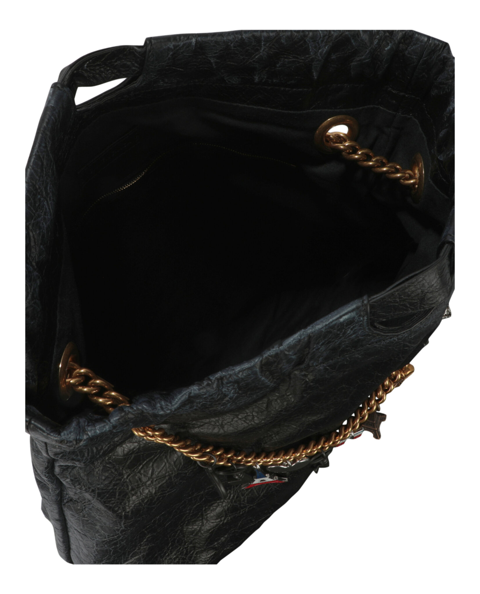 BOLSO DE MANO BALENCIAGA CRUSH LEATHER MEDIUM TOTE (MUJER) NEGRO - 6