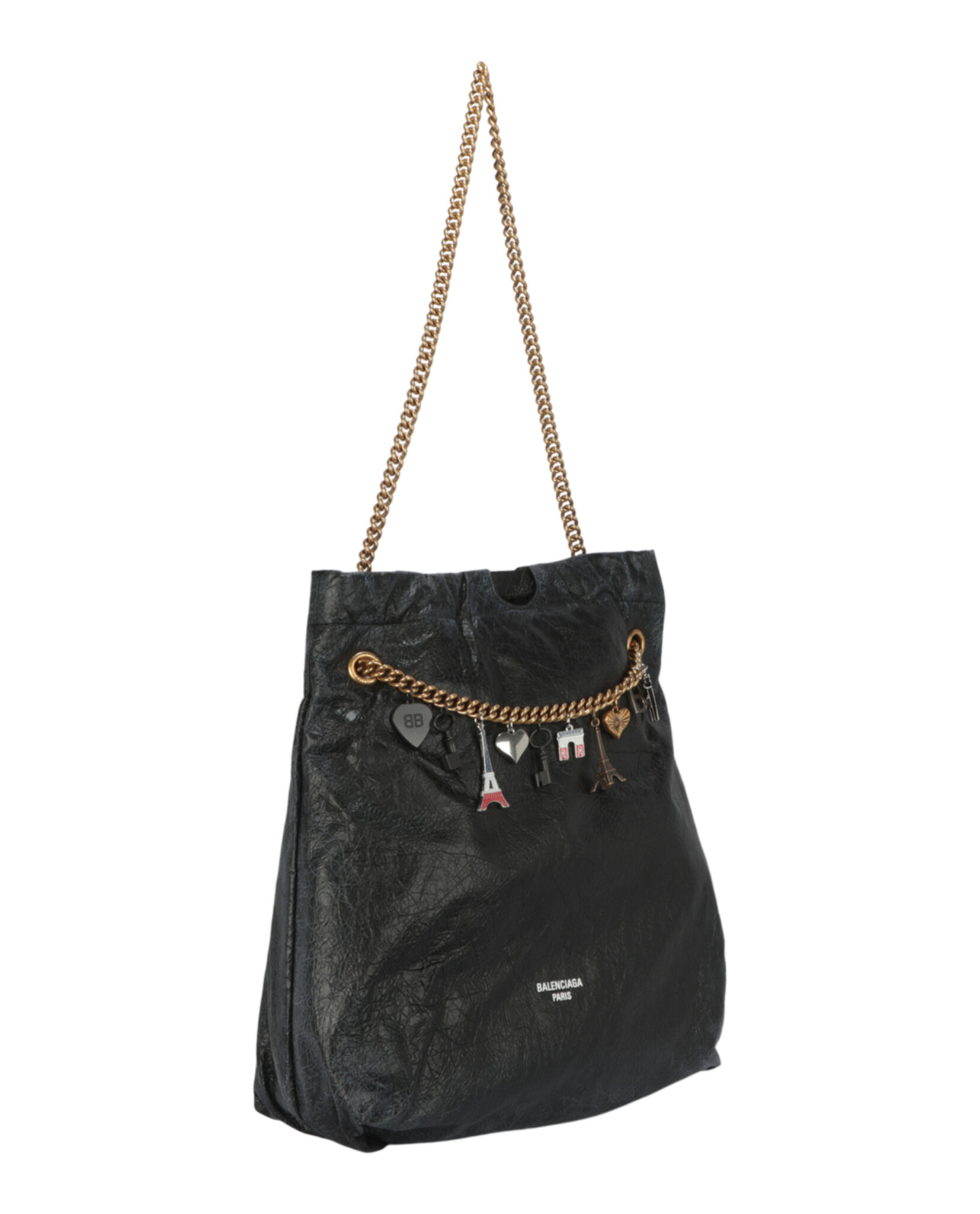 BOLSO DE MANO BALENCIAGA CRUSH LEATHER MEDIUM TOTE (MUJER) NEGRO - 7