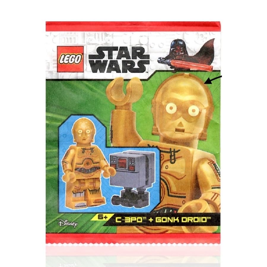 LEGO STAR WARS MINIFIGURA COMBO PACK - C-3PO (PRINTED LEGS TOES AND ARMS) AND GONK DROID (GNK POWER DROID) 75365 75339 - 2