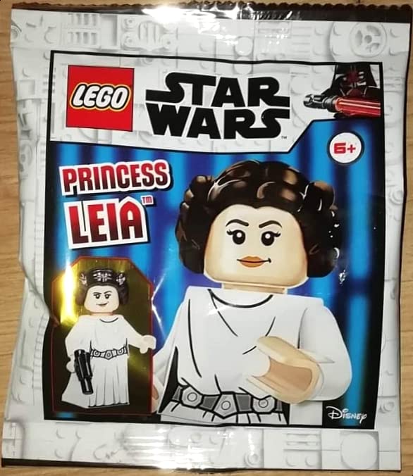 LEGO MINIFIGURA DE STAR WARS - PRINCESA LEIA (CARRIE FISHER) DEL EPISODIO 4/5/6 CON BLASTER Y MINIFIGURELAND TILE - 3