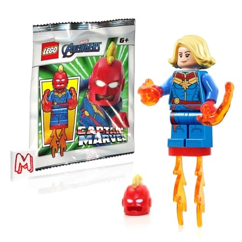 LEGO MARVEL AVENGERS MINIFIGURA - CAPITANA MARVEL (CON PELO CASCO Y EXPLOSIONES DE ENERGÍA) - 1