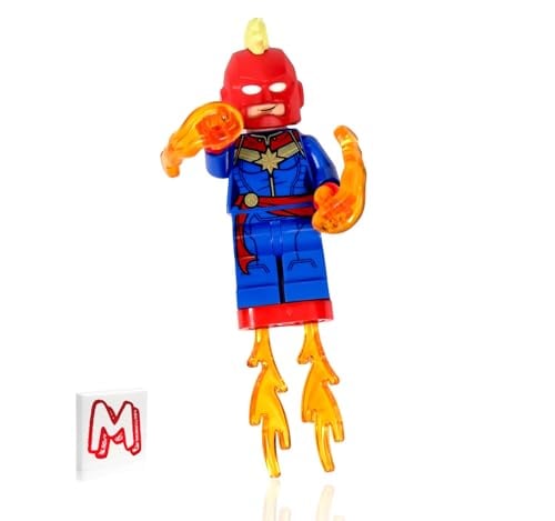 LEGO MARVEL AVENGERS MINIFIGURA - CAPITANA MARVEL (CON PELO CASCO Y EXPLOSIONES DE ENERGÍA) - 2
