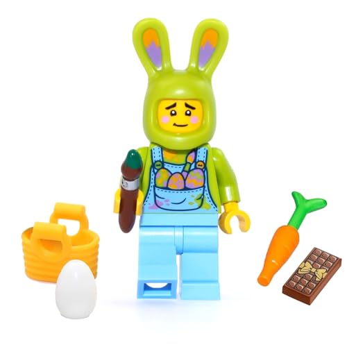 LEGO MINIFIGURA NAVIDEÑA - CONEJITO DE PASCUA CON ACCESORIOS (HUEVO CANASTA BROCHA ZANAHORIA Y BARRA DE CHOCOLATE) - 1