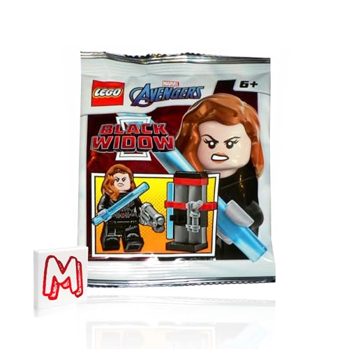 LEGO MARVEL SUPER HEROES AVENGERS TOWER BATTLE MINIFIGURA - VIUDA NEGRA (BRAZOS IMPRESOS) CON SOPORTE PARA ARMAS - 2