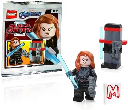LEGO MARVEL SUPER HEROES AVENGERS TOWER BATTLE MINIFIGURE - VIUDA NEGRA BRAZOS IMPRESOS CON SOPORTE PARA ARMAS - 6